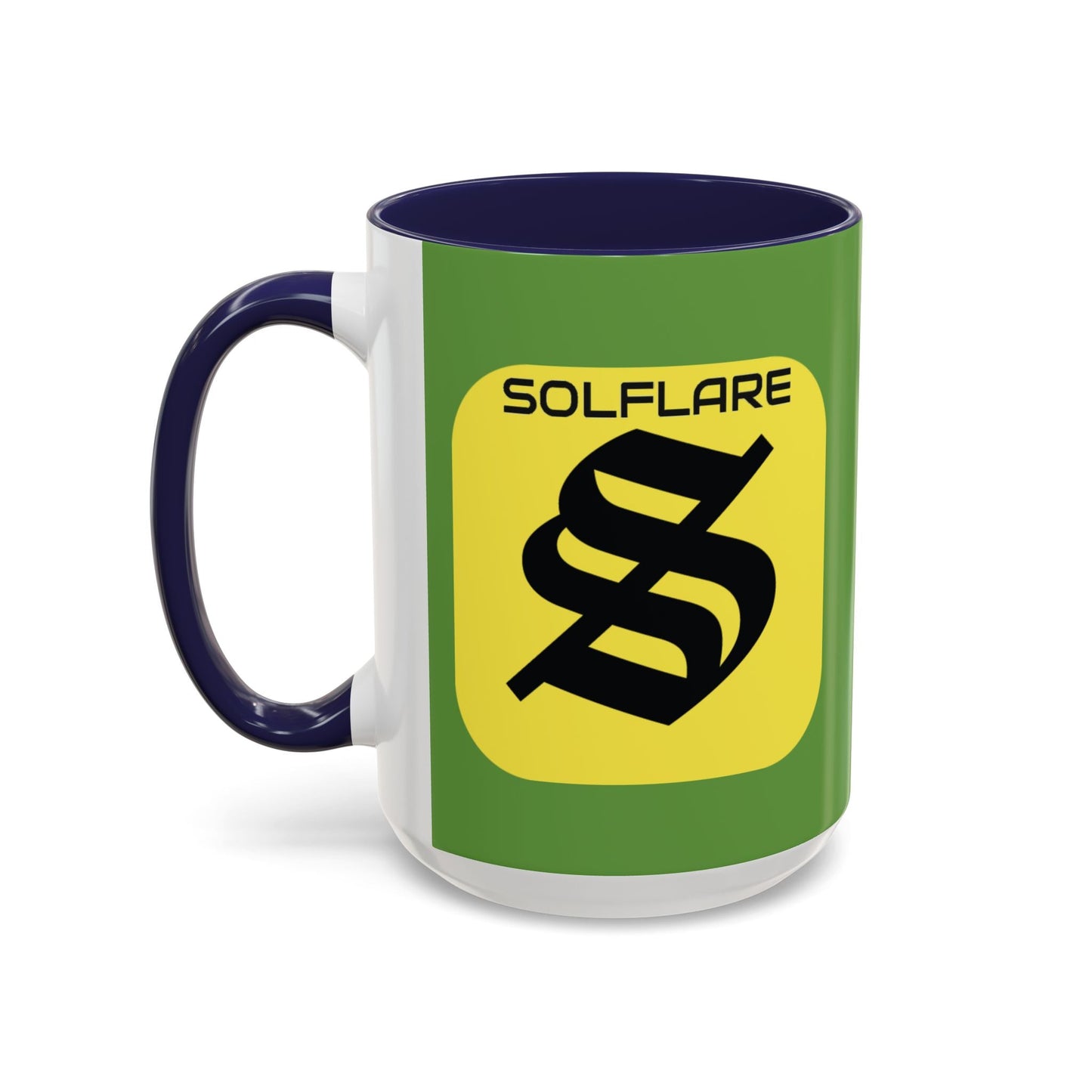 SolflareLogo Green Accent Mug by cypherpunkgear.com – cypherpunkgear.com | Cypherpunk Merch