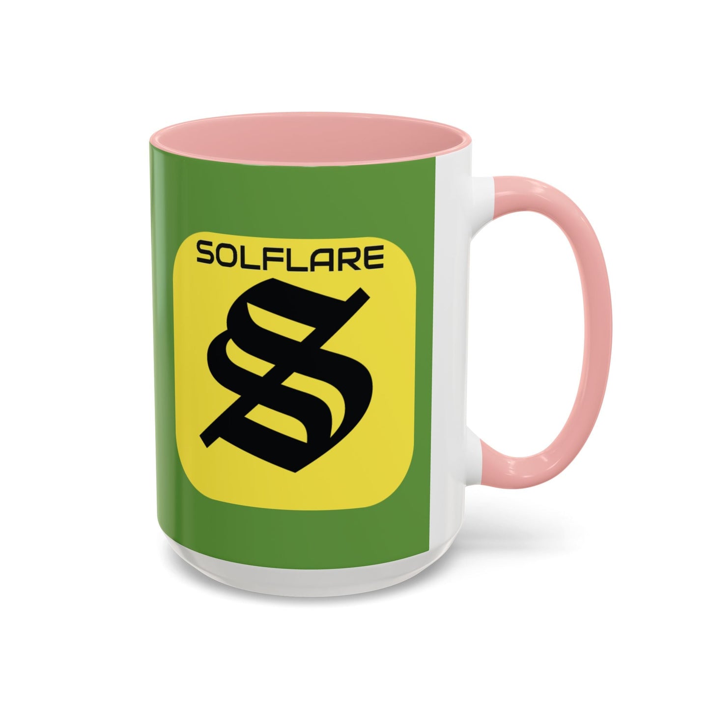 SolflareLogo Green Accent Mug by cypherpunkgear.com – cypherpunkgear.com | Cypherpunk Merch