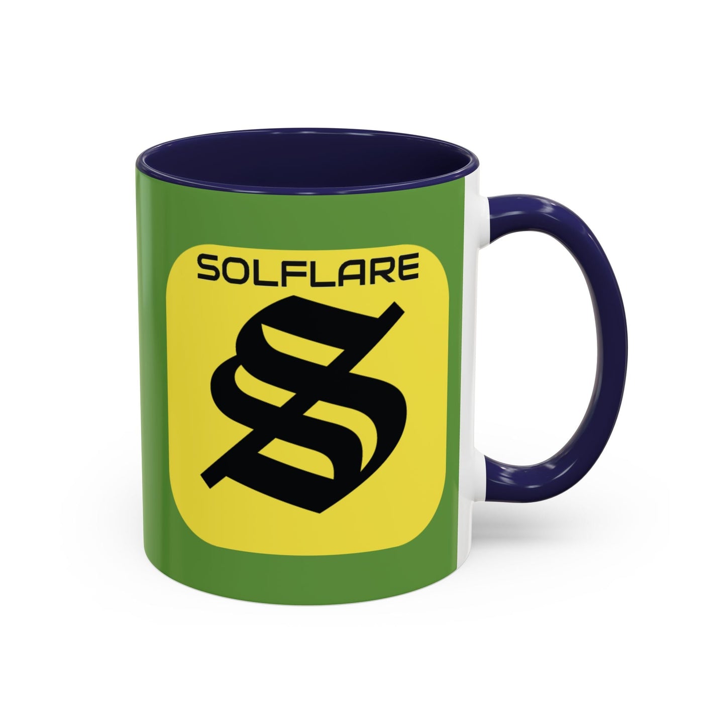 SolflareLogo Green Accent Mug by cypherpunkgear.com – cypherpunkgear.com | Cypherpunk Merch
