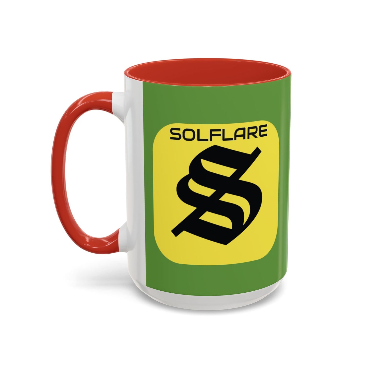 SolflareLogo Green Accent Mug by cypherpunkgear.com – cypherpunkgear.com | Cypherpunk Merch