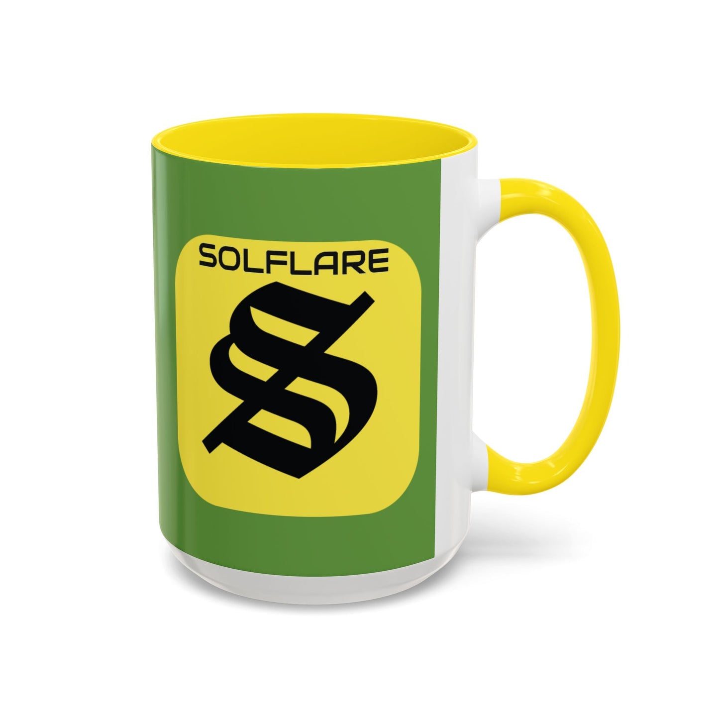 SolflareLogo Green Accent Mug by cypherpunkgear.com – cypherpunkgear.com | Cypherpunk Merch