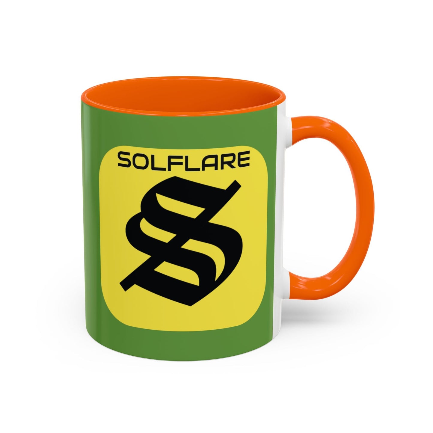 SolflareLogo Green Accent Mug by cypherpunkgear.com – cypherpunkgear.com | Cypherpunk Merch