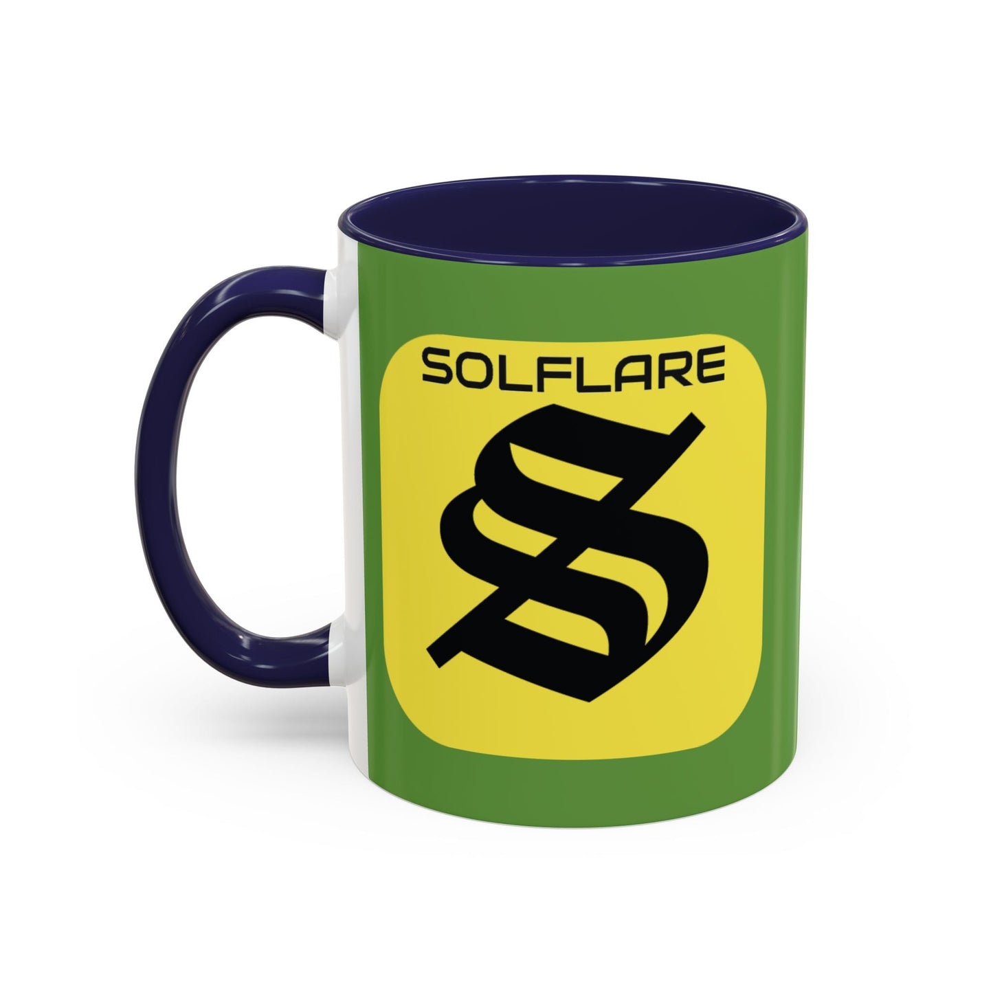 SolflareLogo Green Accent Mug by cypherpunkgear.com – cypherpunkgear.com | Cypherpunk Merch