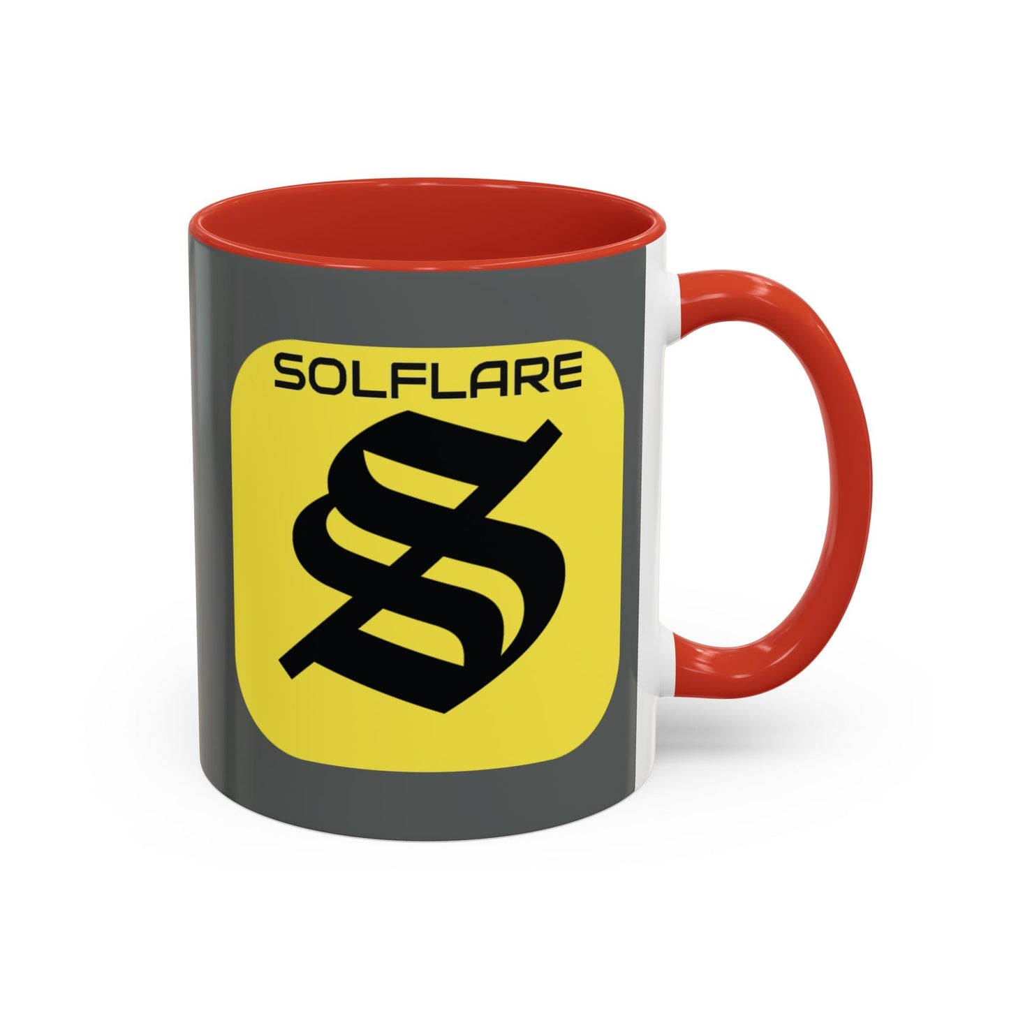 SolflareLogo Grey Accent Mug by cypherpunkgear.com – cypherpunkgear.com | Cypherpunk Merch