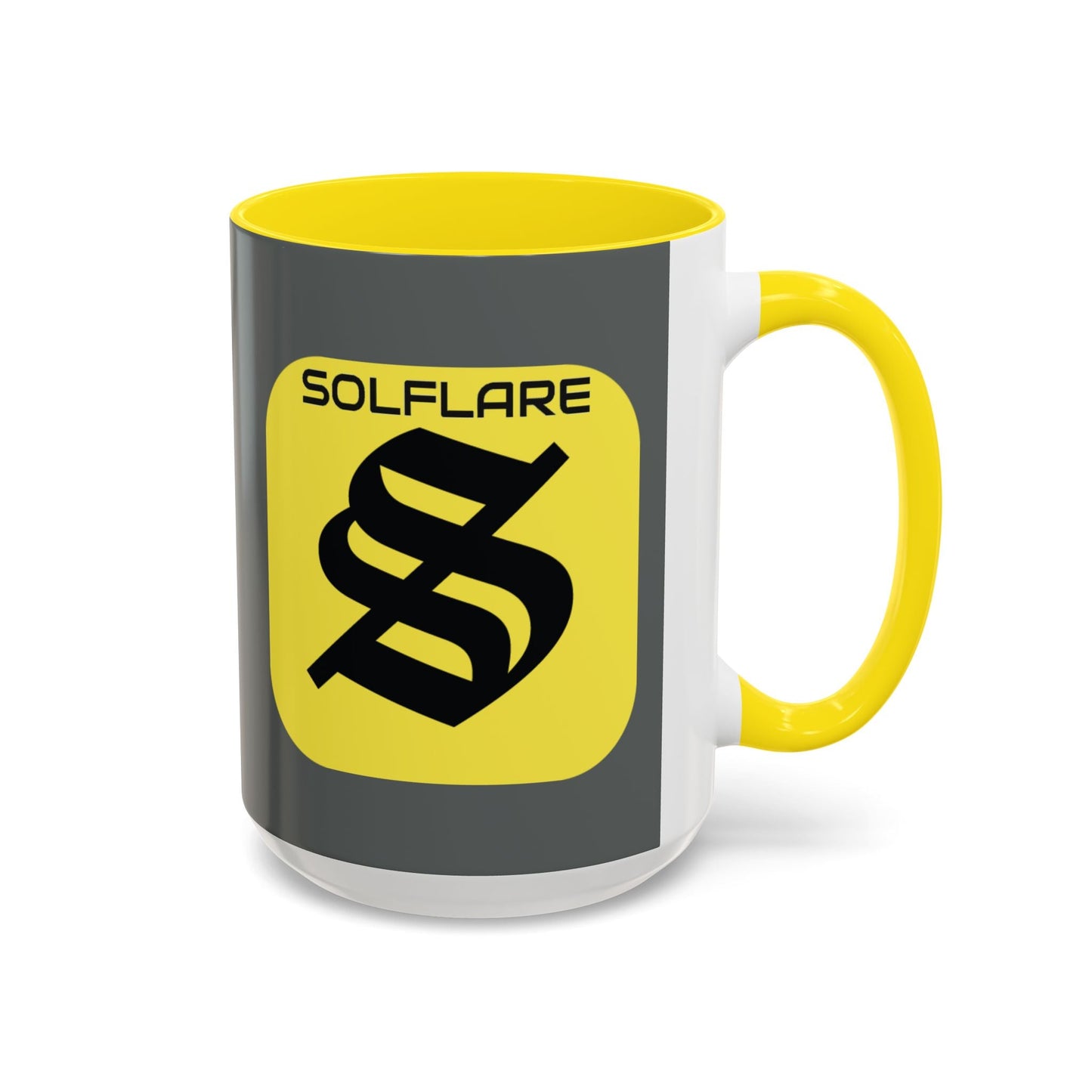 SolflareLogo Grey Accent Mug by cypherpunkgear.com – cypherpunkgear.com | Cypherpunk Merch