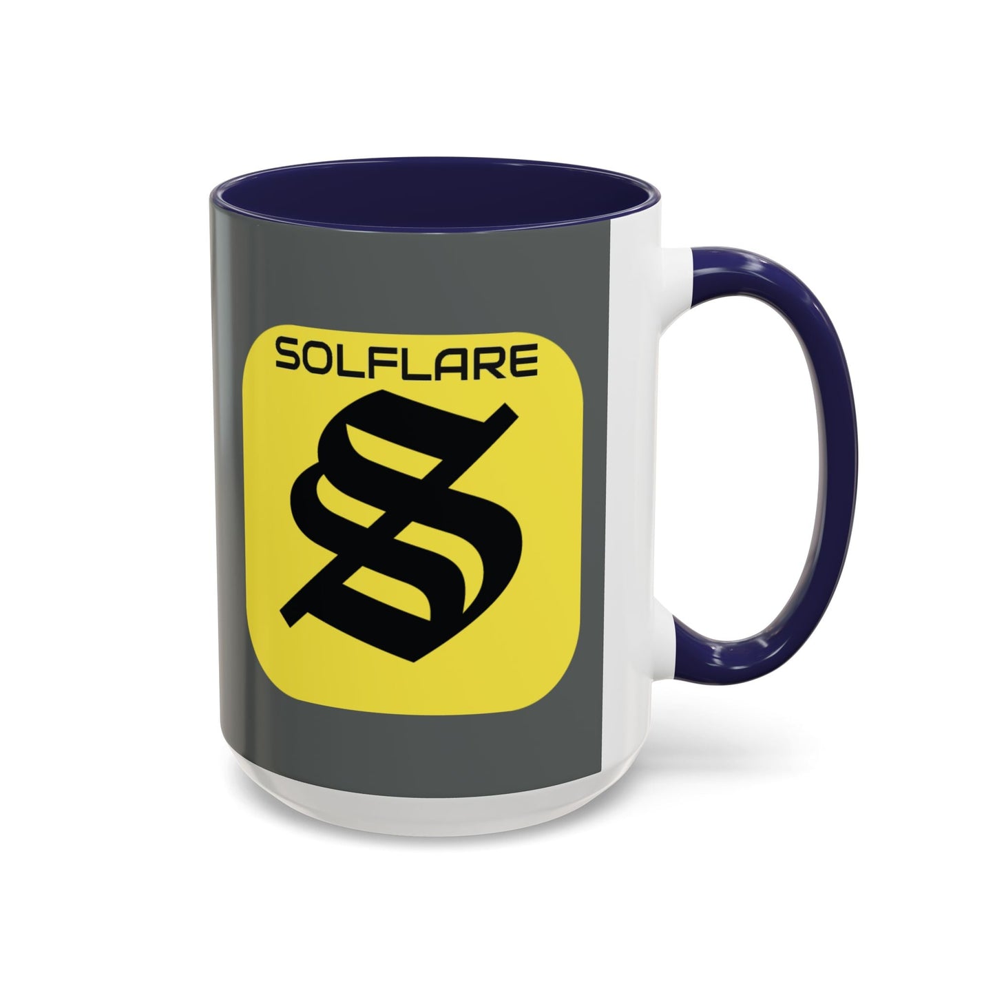 SolflareLogo Grey Accent Mug by cypherpunkgear.com – cypherpunkgear.com | Cypherpunk Merch