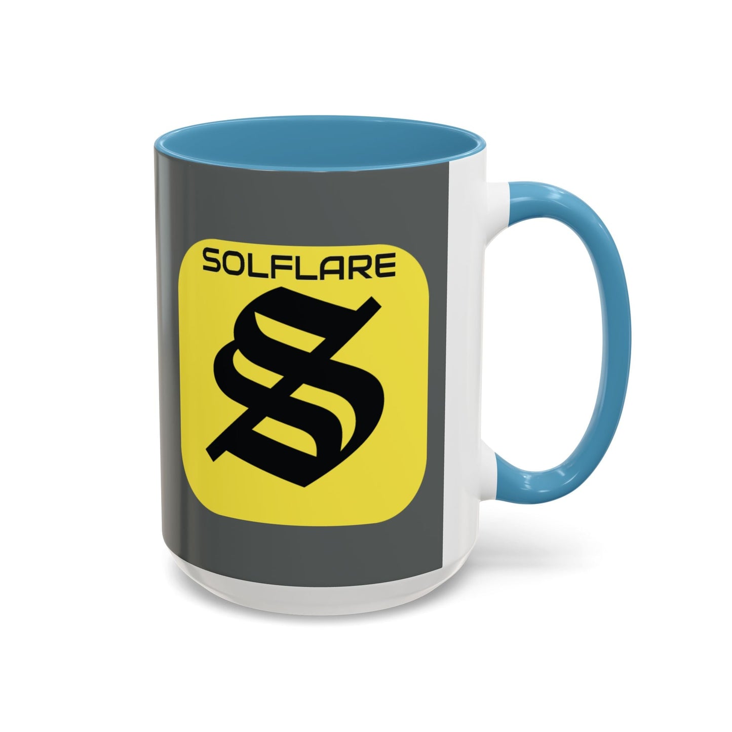 SolflareLogo Grey Accent Mug by cypherpunkgear.com – cypherpunkgear.com | Cypherpunk Merch