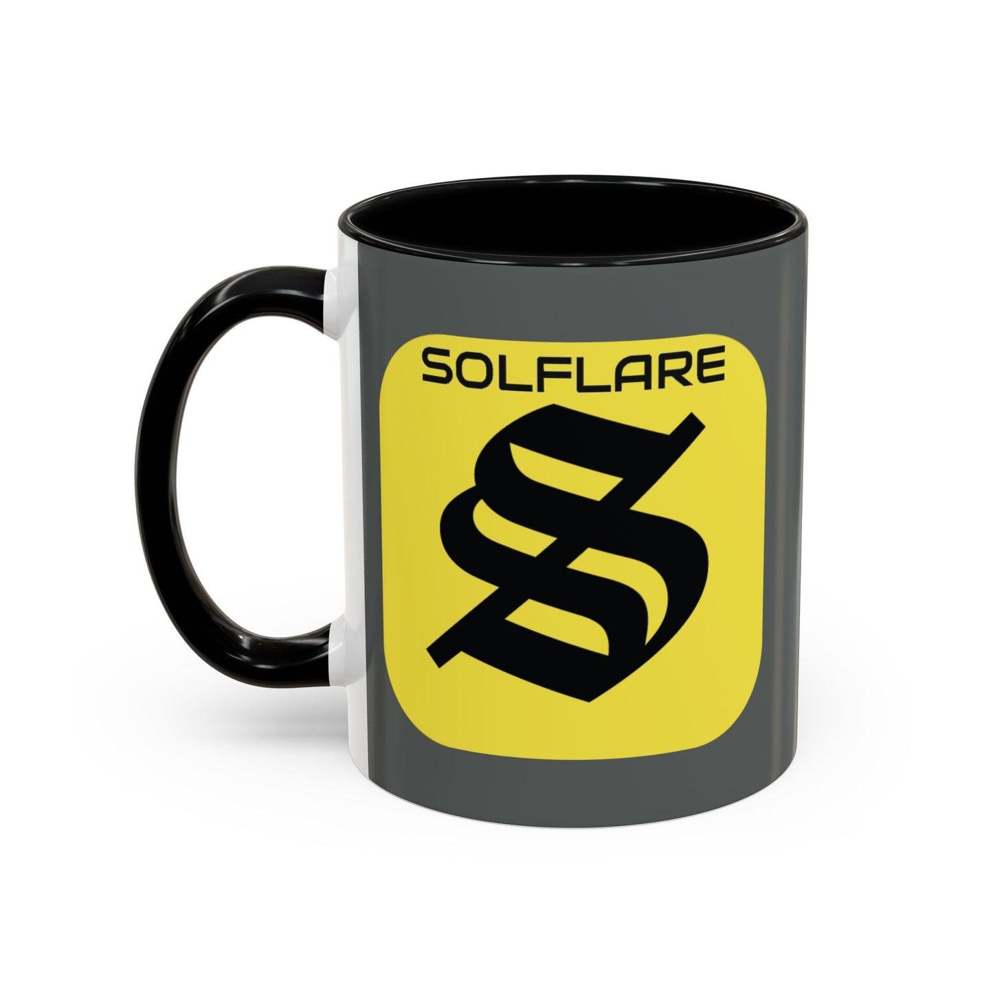SolflareLogo Grey Accent Mug by cypherpunkgear.com – cypherpunkgear.com | Cypherpunk Merch
