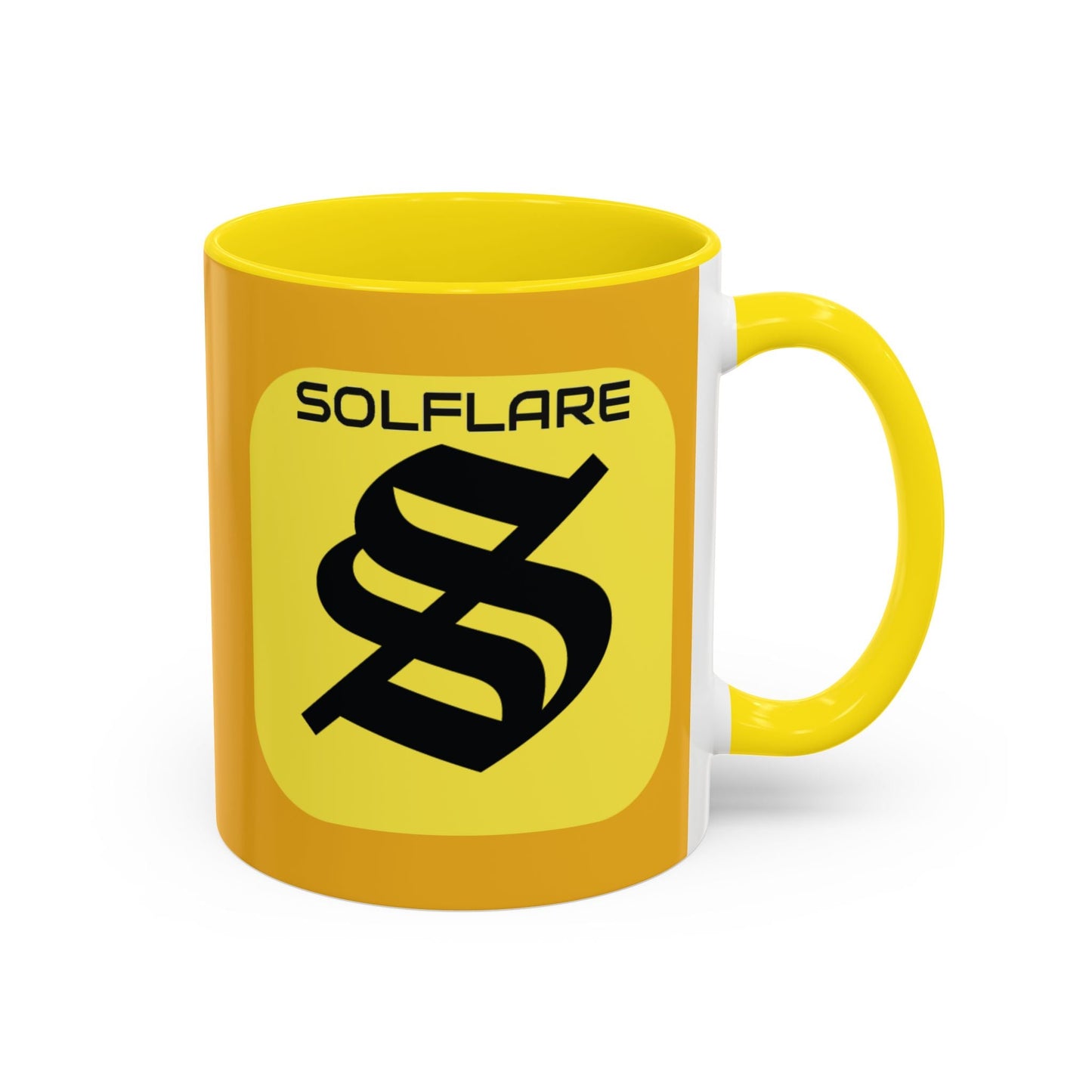 SolflareLogo Yellow Accent Mug by cypherpunkgear.com – cypherpunkgear.com | Cypherpunk Merch