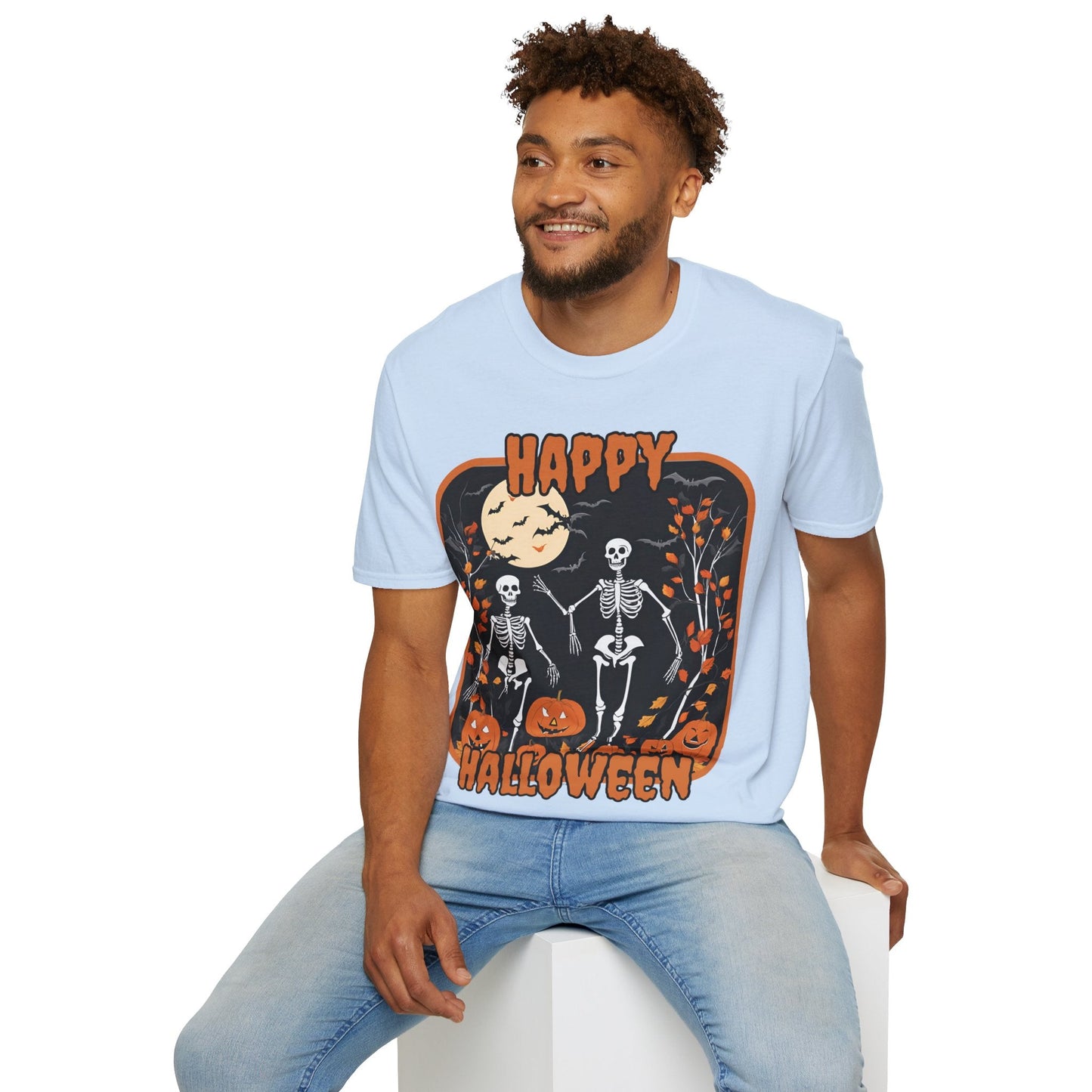 Spooktacular Skeletons of Halloween LTcolors Unisex T-shirt by cypherpunkgear – cypherpunkgear.com | Cypherpunk Merch