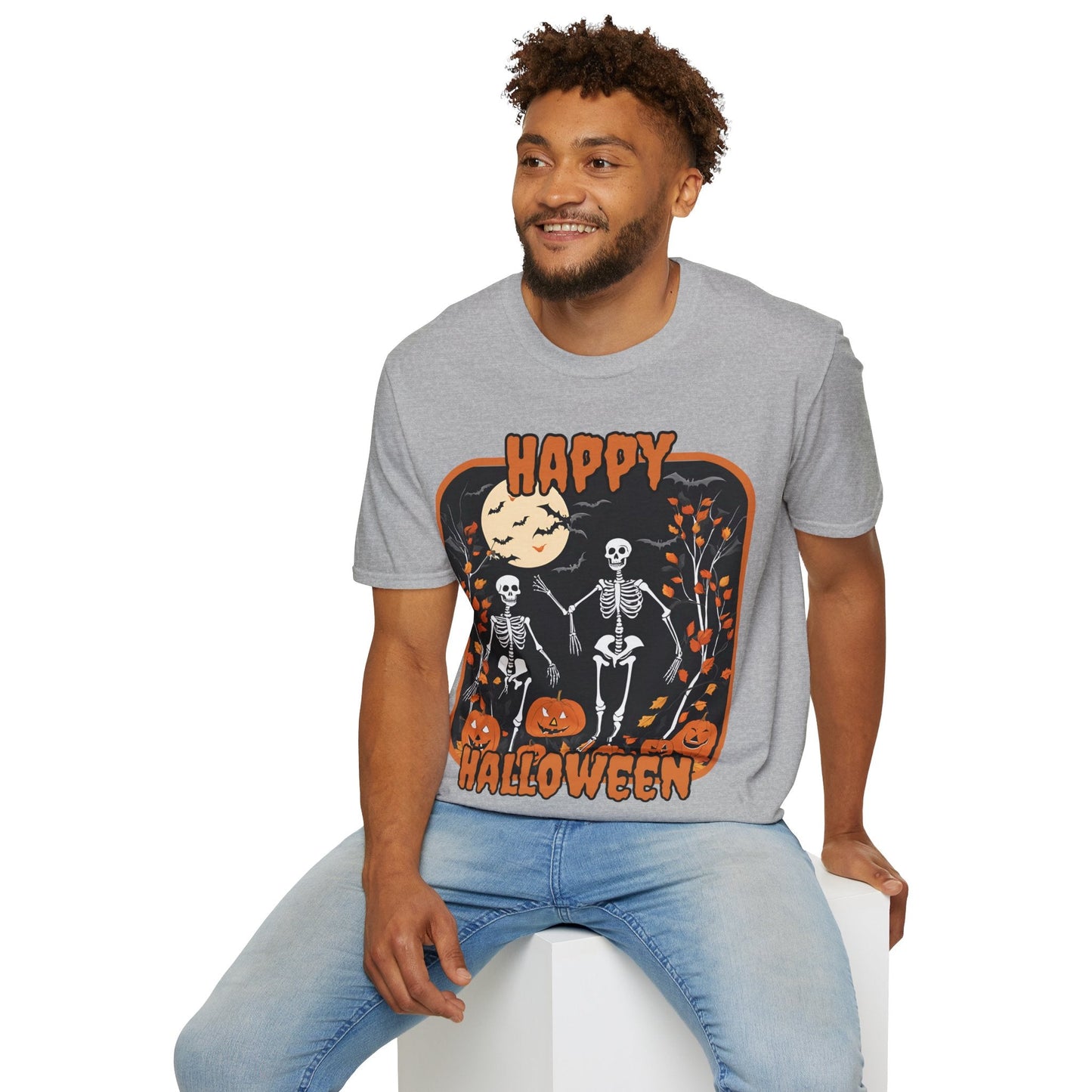 Spooktacular Skeletons of Halloween LTcolors Unisex T-shirt by cypherpunkgear – cypherpunkgear.com | Cypherpunk Merch
