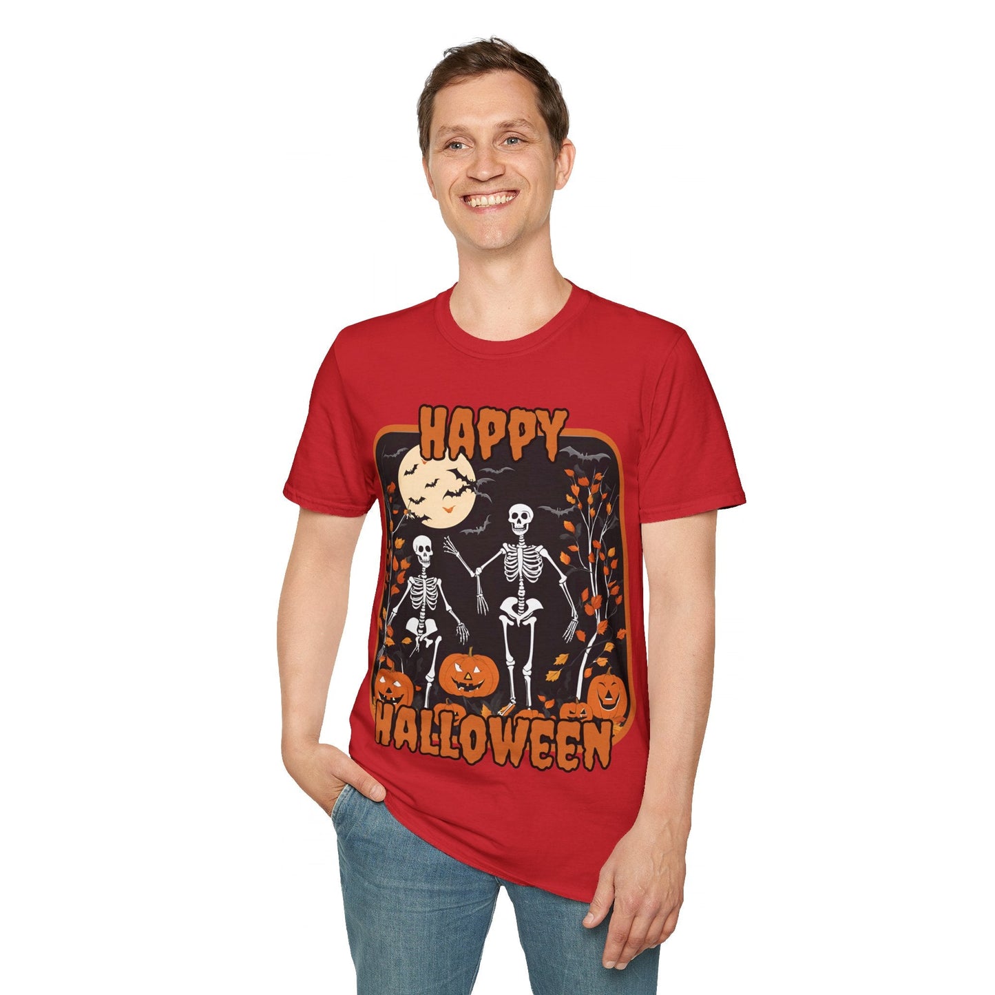 Spooktacular Skeletons of Halloween LTcolors Unisex T-shirt by cypherpunkgear – cypherpunkgear.com | Cypherpunk Merch