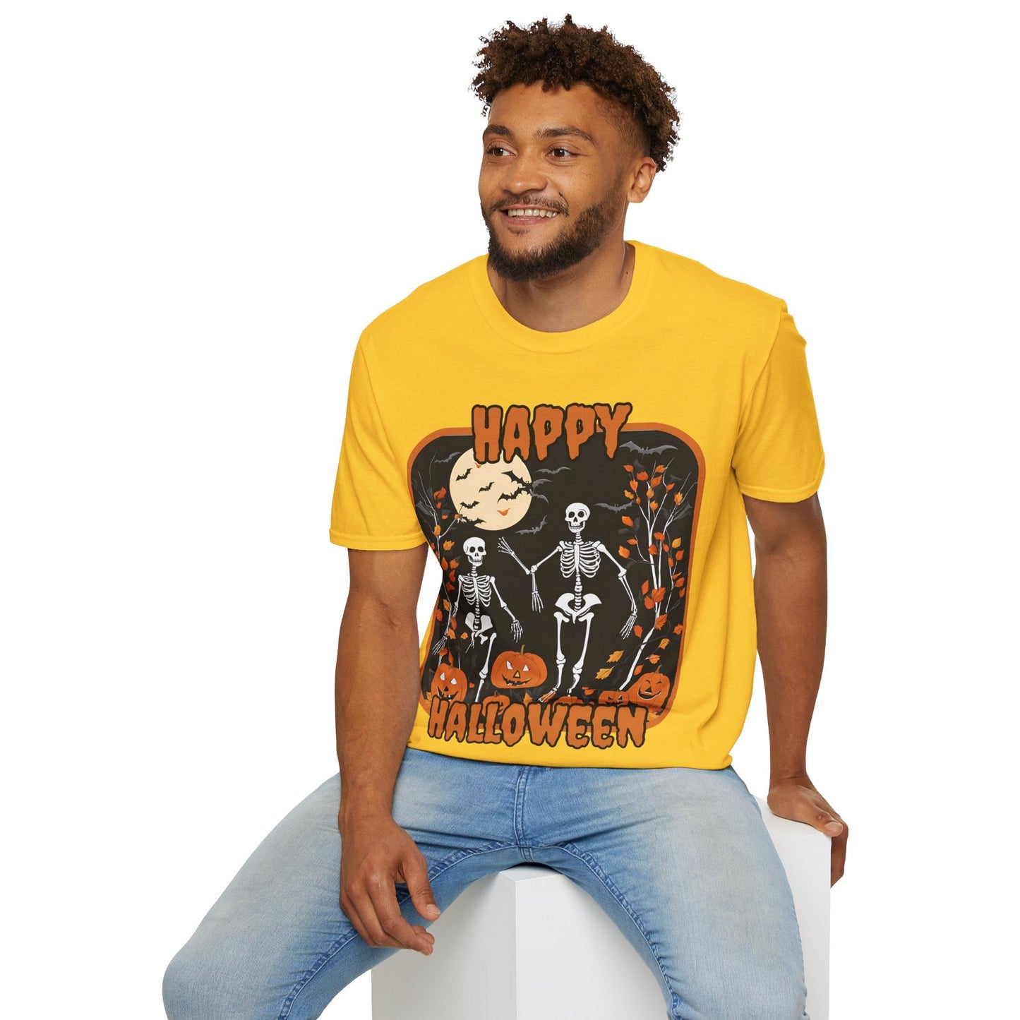 Spooktacular Skeletons of Halloween LTcolors Unisex T-shirt by cypherpunkgear – cypherpunkgear.com | Cypherpunk Merch