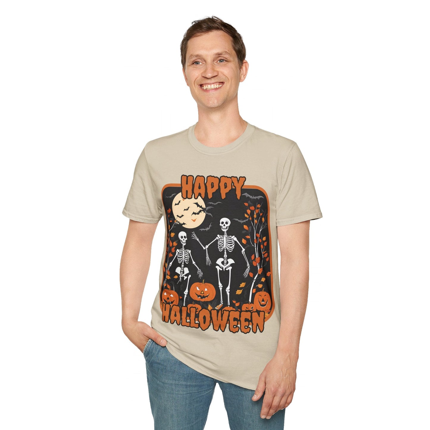 Spooktacular Skeletons of Halloween LTcolors Unisex T-shirt by cypherpunkgear – cypherpunkgear.com | Cypherpunk Merch