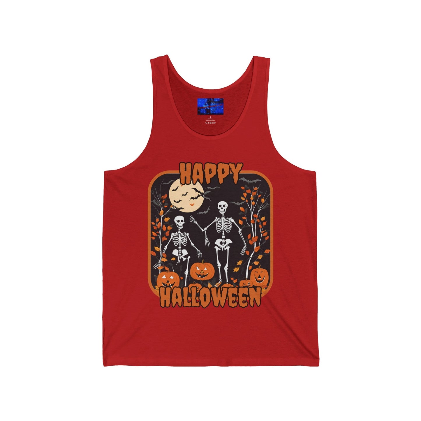 Spooktacular Skeletons of Halloween Unisex Jersey Tank Top by cypherpunkgear – cypherpunkgear.com | Cypherpunk Merch