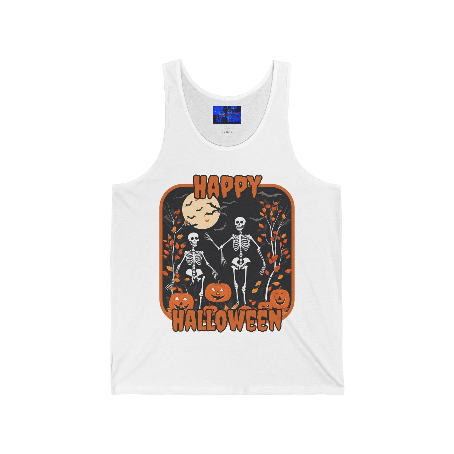 Spooktacular Skeletons of Halloween Unisex Jersey Tank Top by cypherpunkgear – cypherpunkgear.com | Cypherpunk Merch