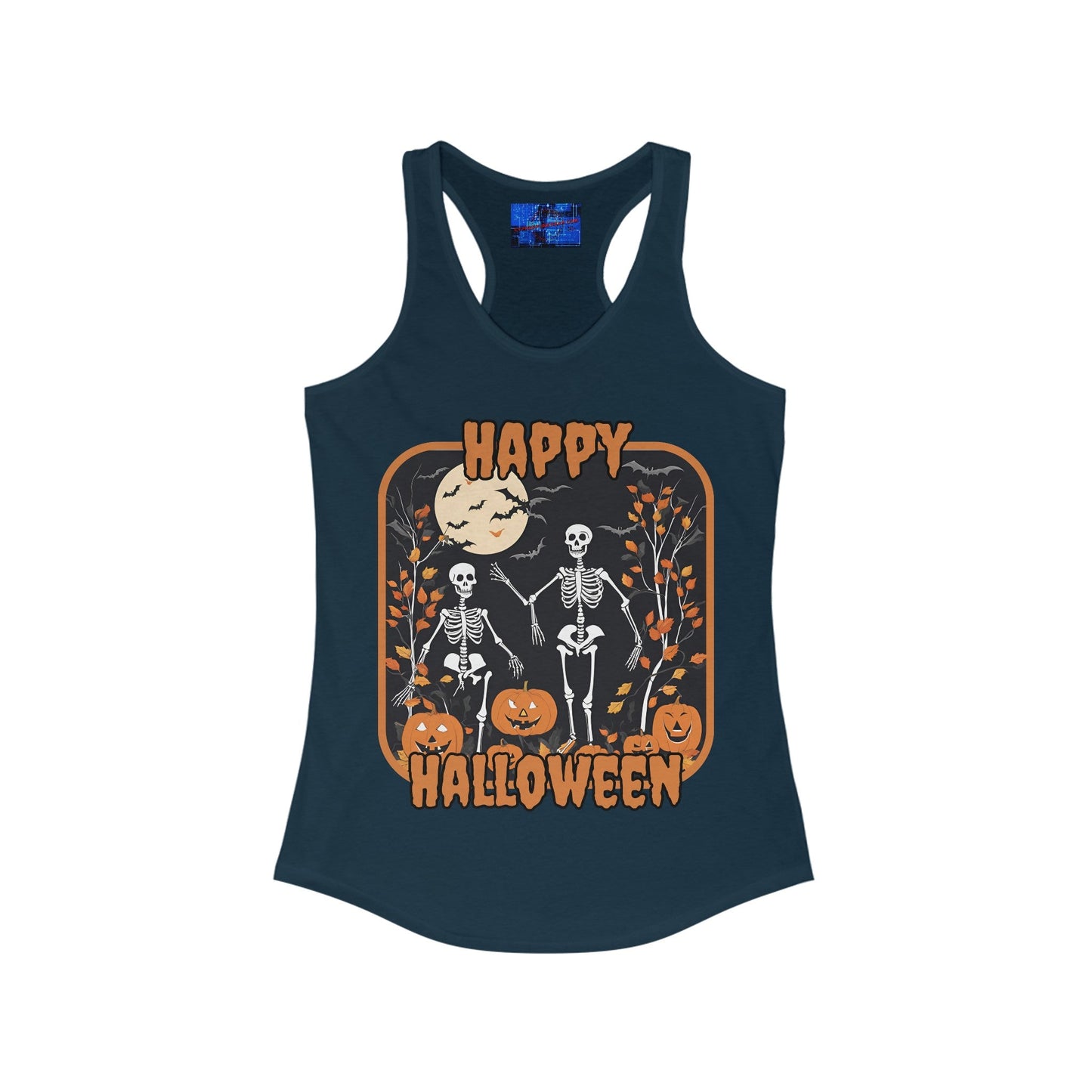 Spooktacular Skeletons of Halloween Women's Racerback Tank Top by cypherpunkgear – cypherpunkgear.com | Cypherpunk Merch