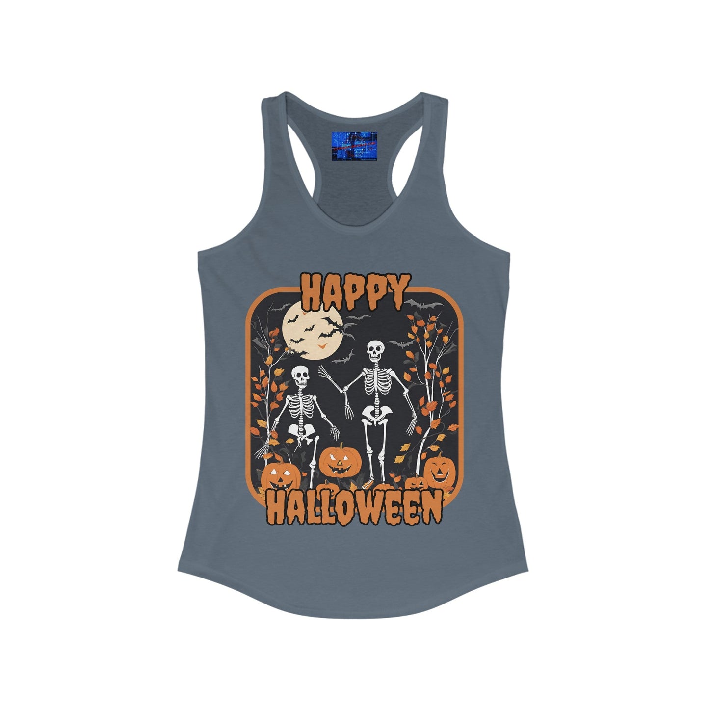 Spooktacular Skeletons of Halloween Women's Racerback Tank Top by cypherpunkgear – cypherpunkgear.com | Cypherpunk Merch