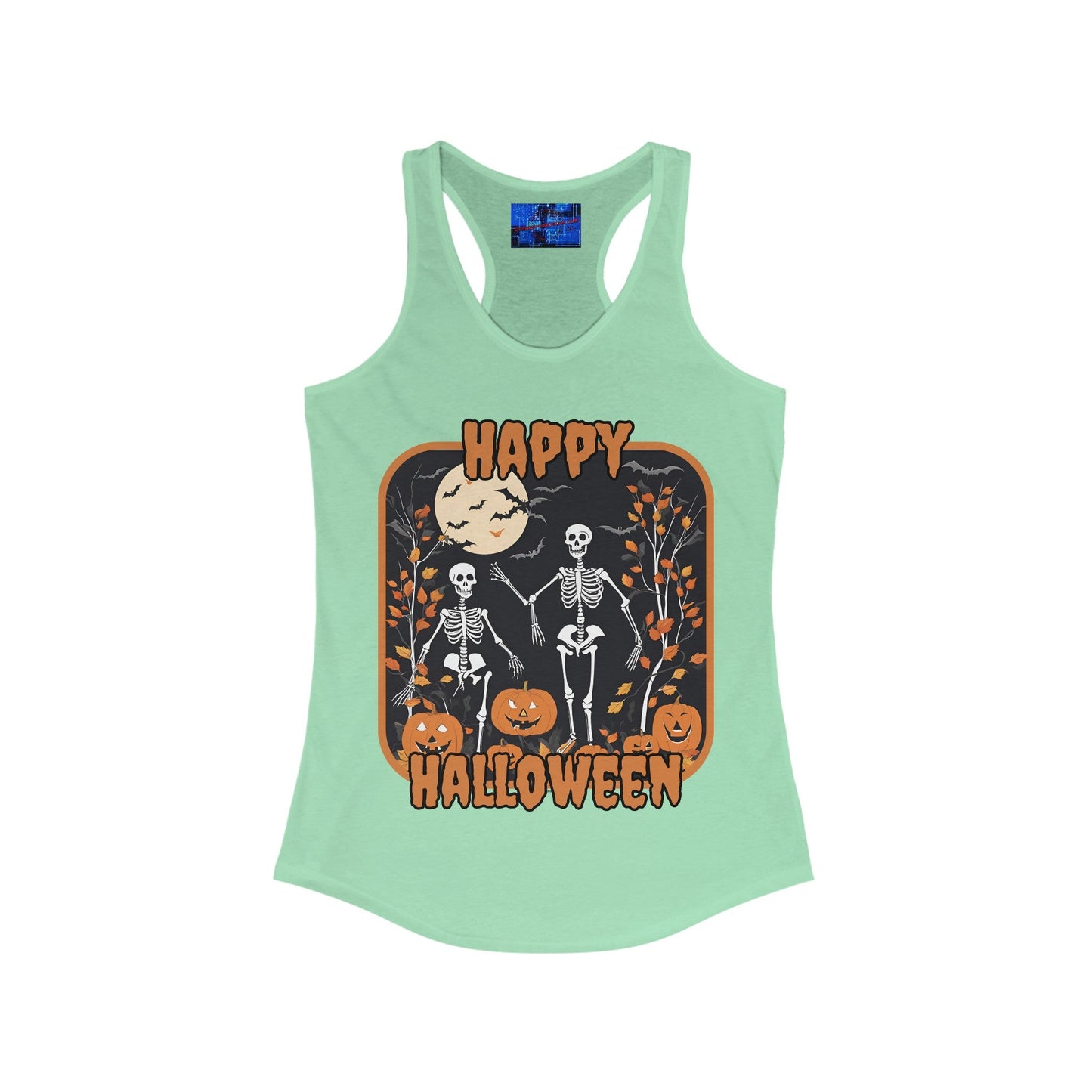 Spooktacular Skeletons of Halloween Women's Racerback Tank Top by cypherpunkgear – cypherpunkgear.com | Cypherpunk Merch