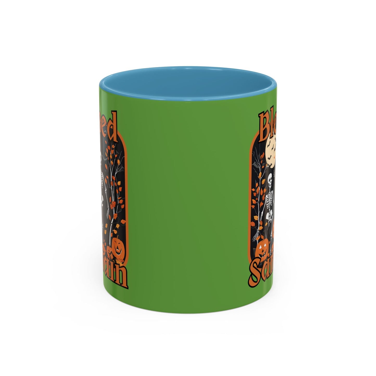 Spooktacular Skeletons of Samhain Accent Mug by cypherpunkgear – cypherpunkgear.com | Cypherpunk Merch