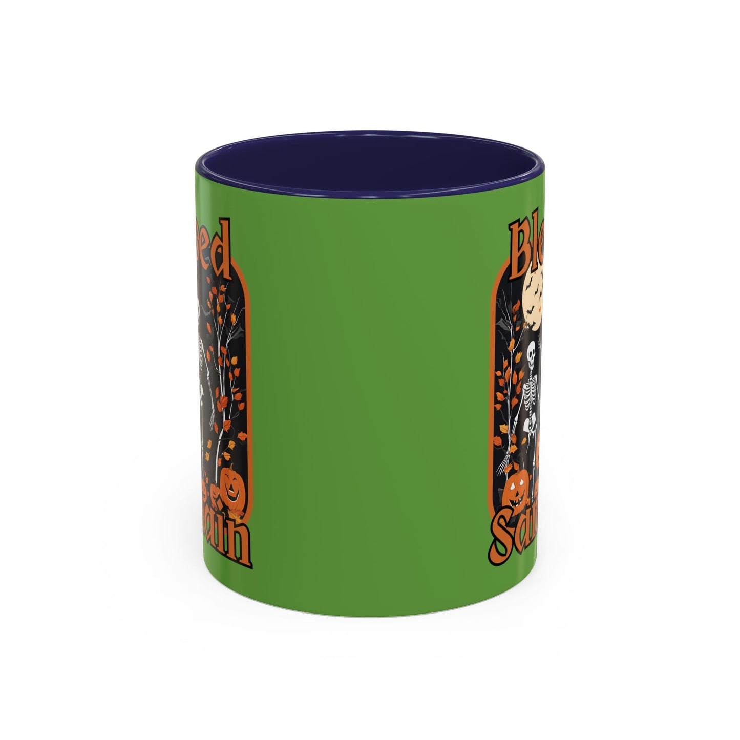 Spooktacular Skeletons of Samhain Accent Mug by cypherpunkgear – cypherpunkgear.com | Cypherpunk Merch