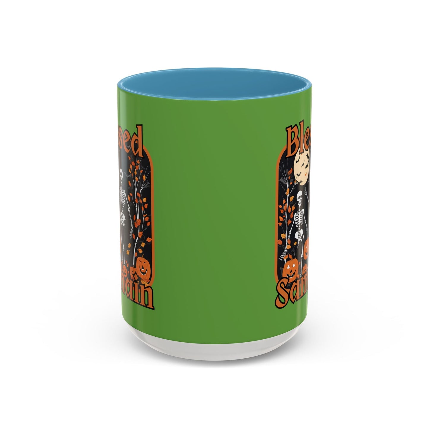 Spooktacular Skeletons of Samhain Accent Mug by cypherpunkgear – cypherpunkgear.com | Cypherpunk Merch