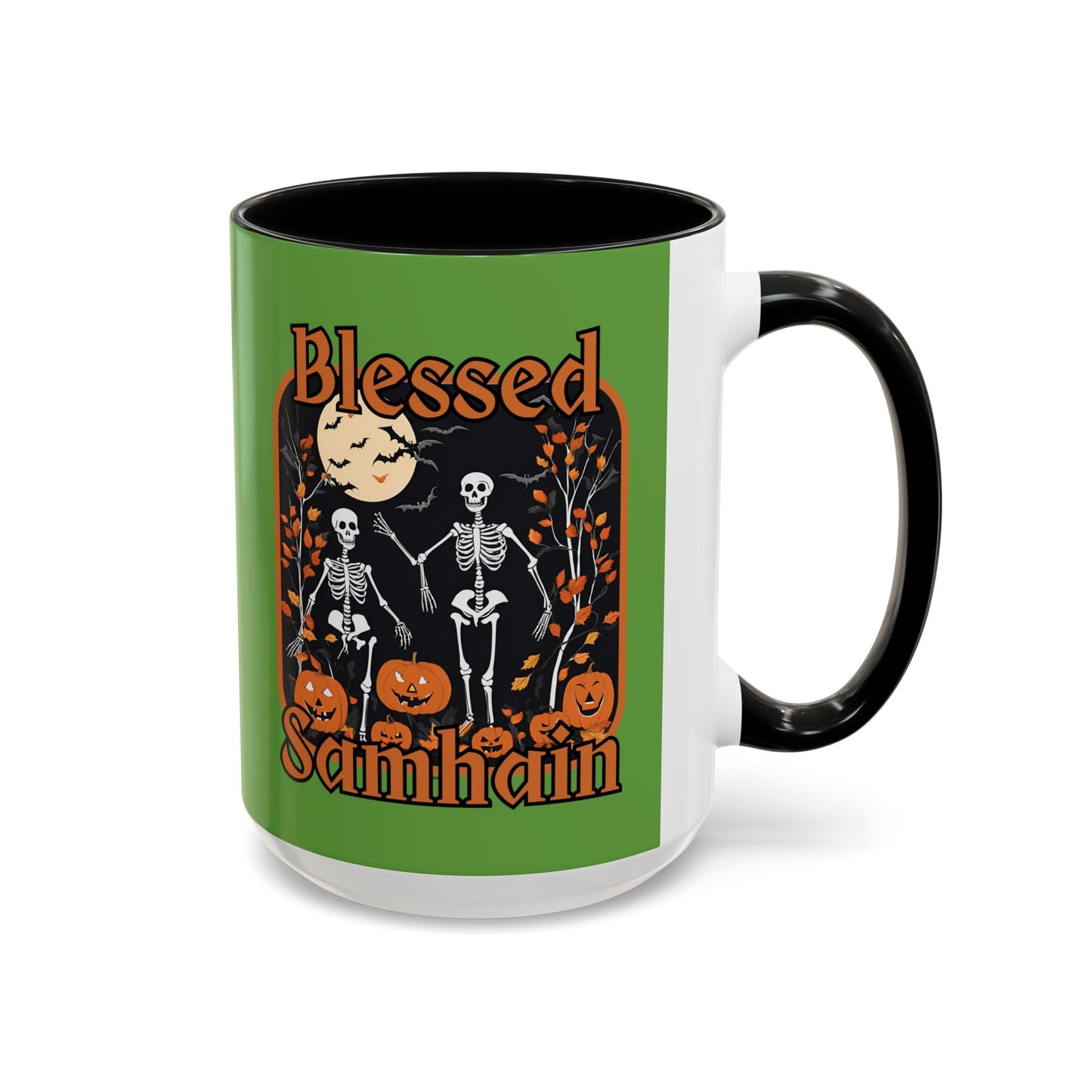 Spooktacular Skeletons of Samhain Accent Mug by cypherpunkgear – cypherpunkgear.com | Cypherpunk Merch