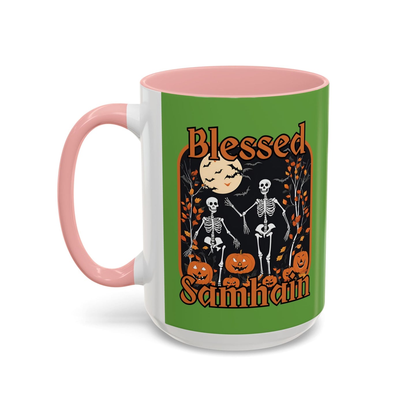 Spooktacular Skeletons of Samhain Accent Mug by cypherpunkgear – cypherpunkgear.com | Cypherpunk Merch