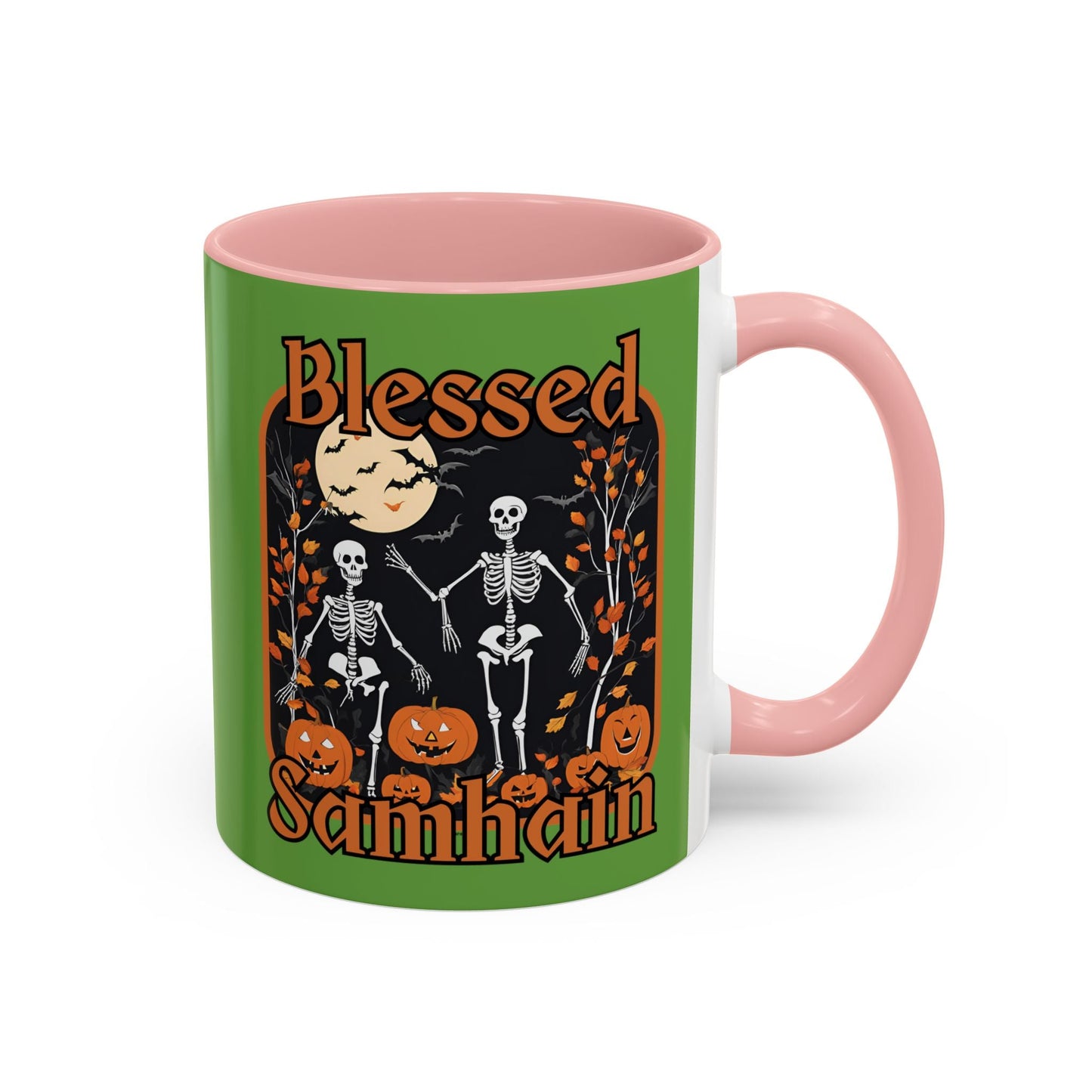 Spooktacular Skeletons of Samhain Accent Mug by cypherpunkgear – cypherpunkgear.com | Cypherpunk Merch