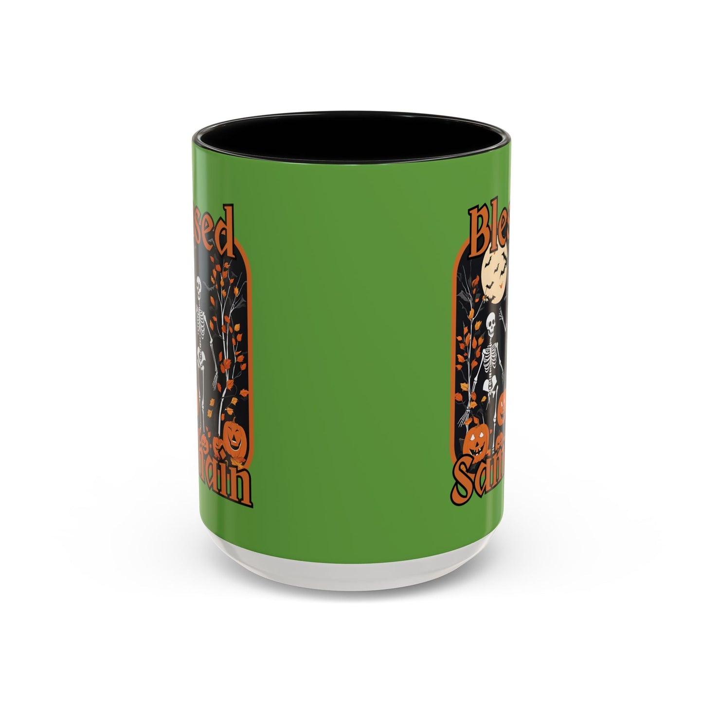 Spooktacular Skeletons of Samhain Accent Mug by cypherpunkgear – cypherpunkgear.com | Cypherpunk Merch