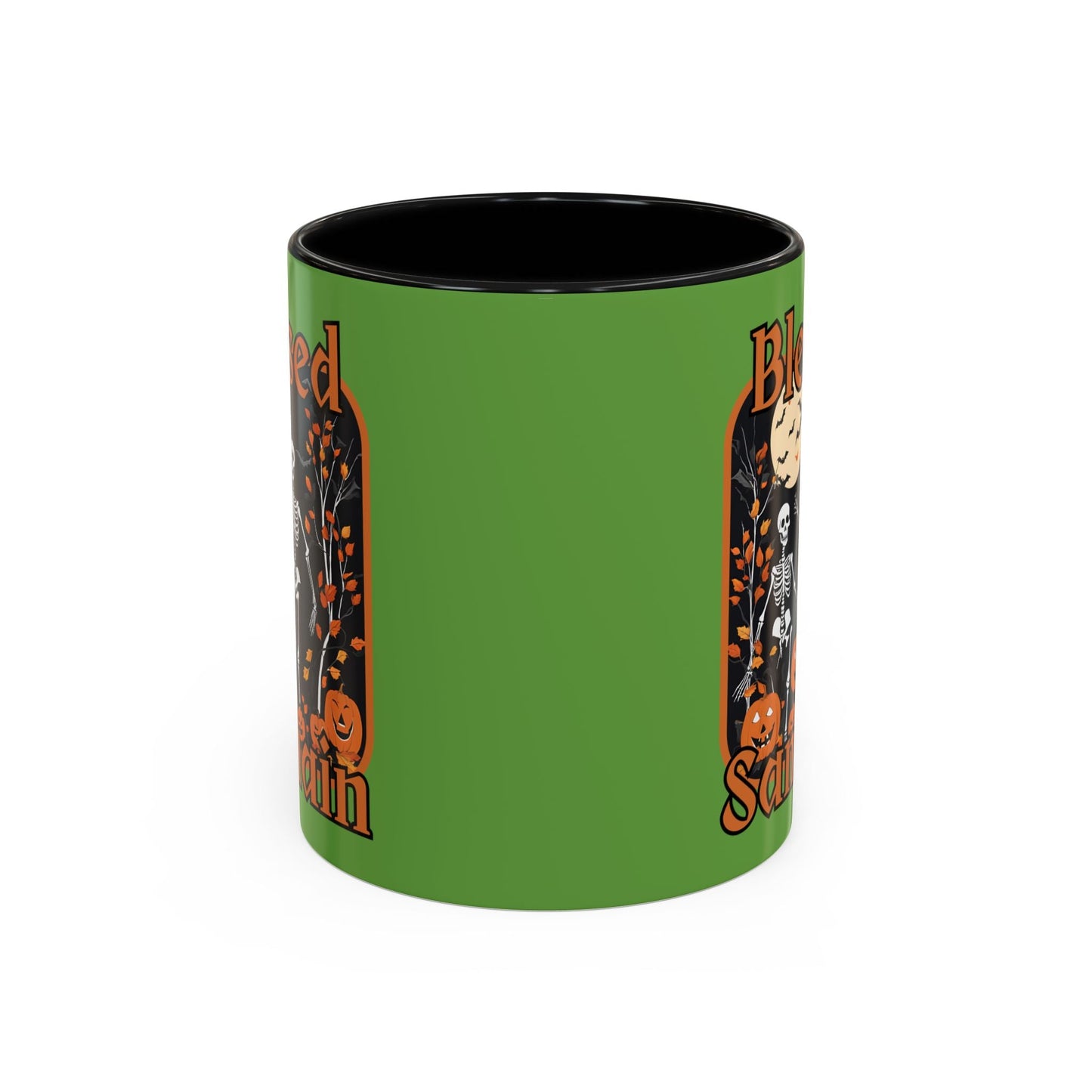 Spooktacular Skeletons of Samhain Accent Mug by cypherpunkgear – cypherpunkgear.com | Cypherpunk Merch