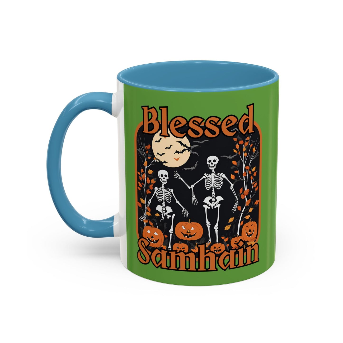 Spooktacular Skeletons of Samhain Accent Mug by cypherpunkgear – cypherpunkgear.com | Cypherpunk Merch