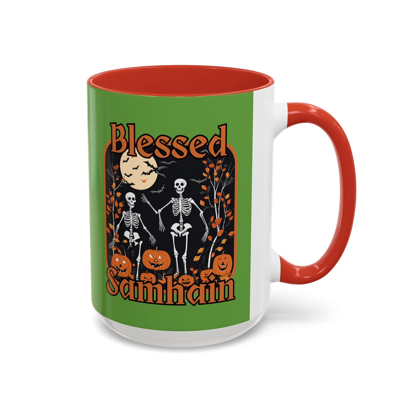 Spooktacular Skeletons of Samhain Accent Mug by cypherpunkgear – cypherpunkgear.com | Cypherpunk Merch