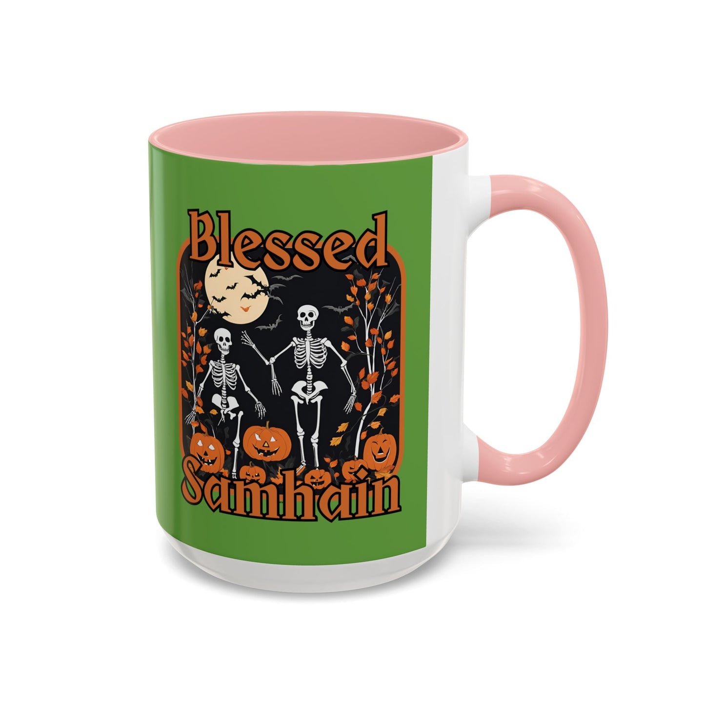 Spooktacular Skeletons of Samhain Accent Mug by cypherpunkgear – cypherpunkgear.com | Cypherpunk Merch