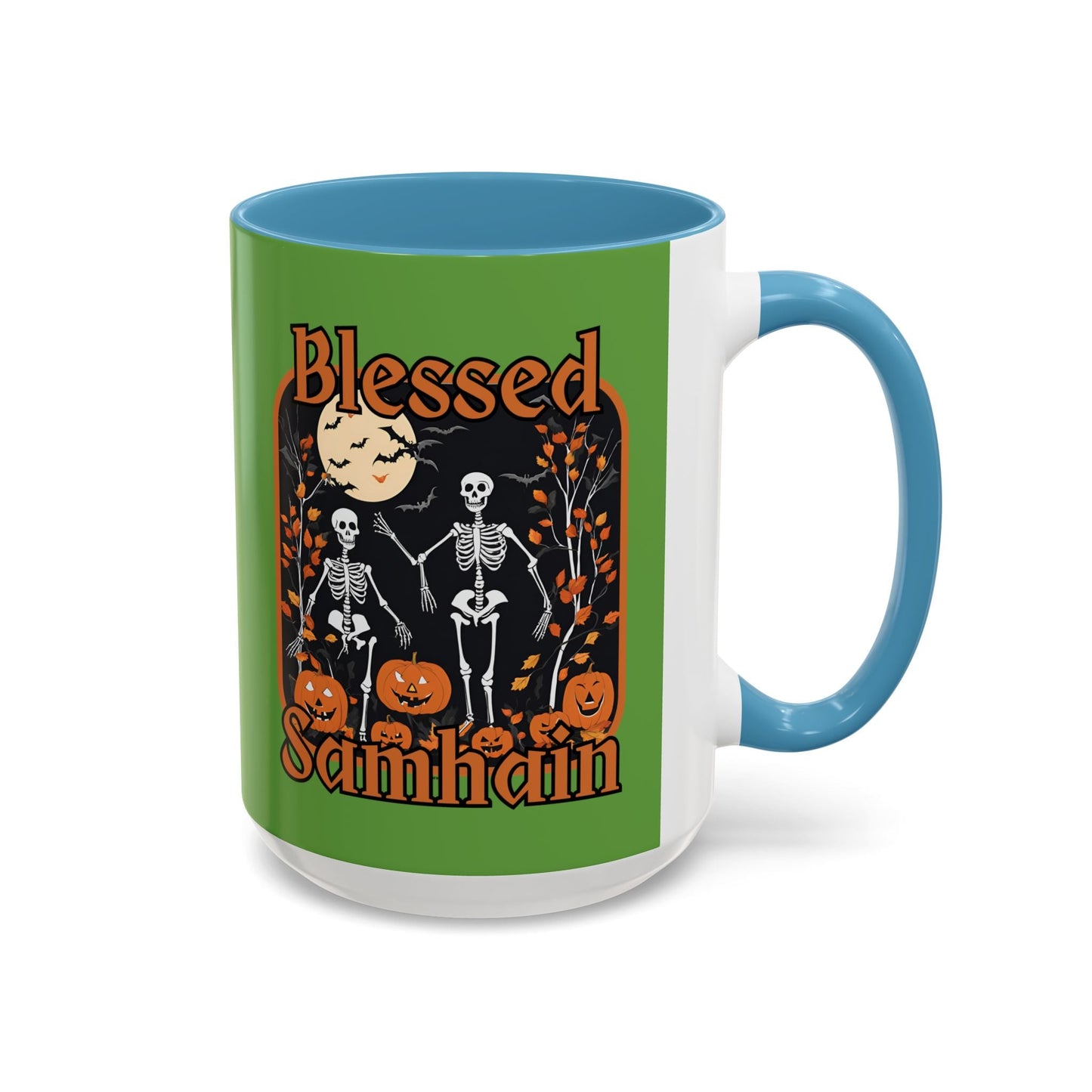 Spooktacular Skeletons of Samhain Accent Mug by cypherpunkgear – cypherpunkgear.com | Cypherpunk Merch
