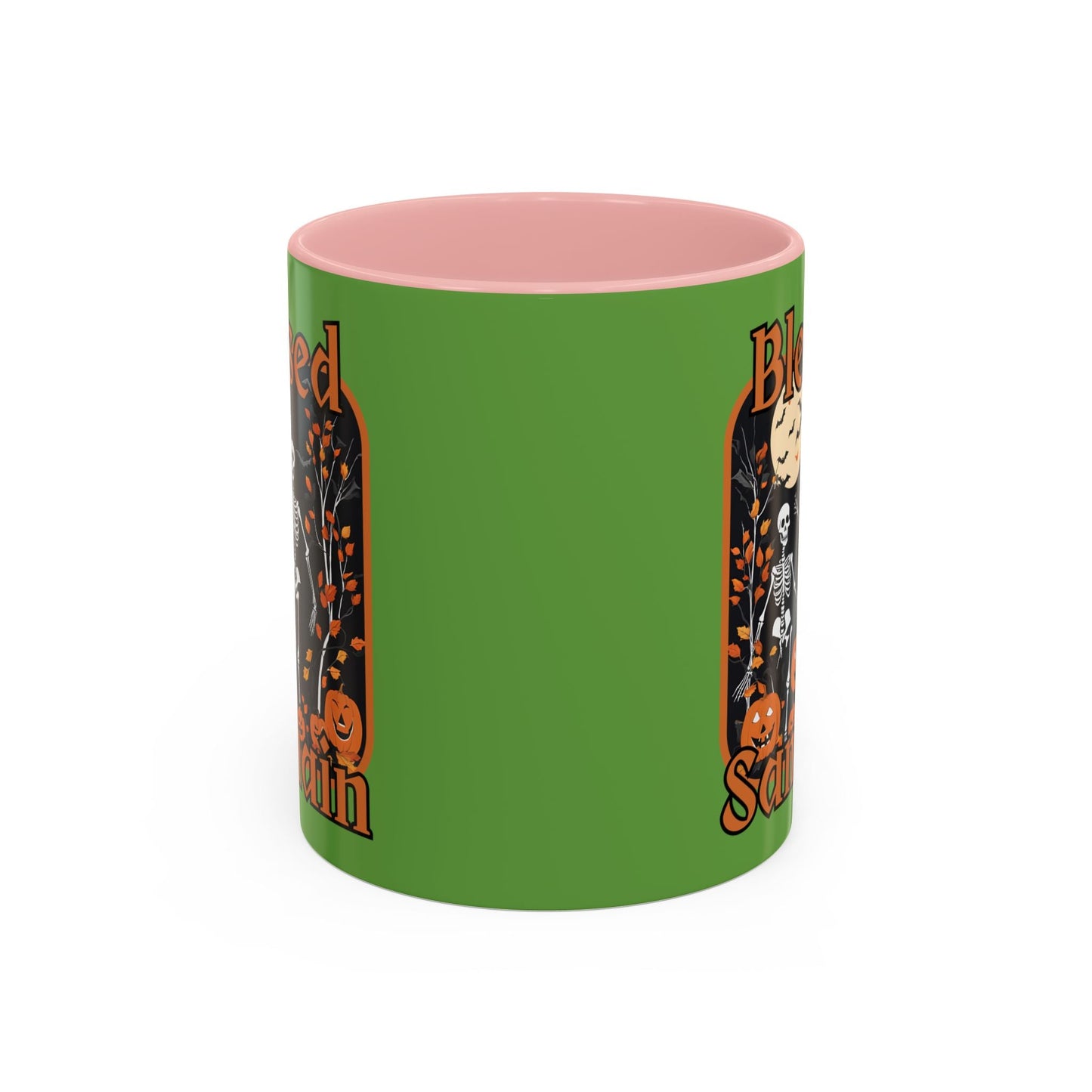 Spooktacular Skeletons of Samhain Accent Mug by cypherpunkgear – cypherpunkgear.com | Cypherpunk Merch