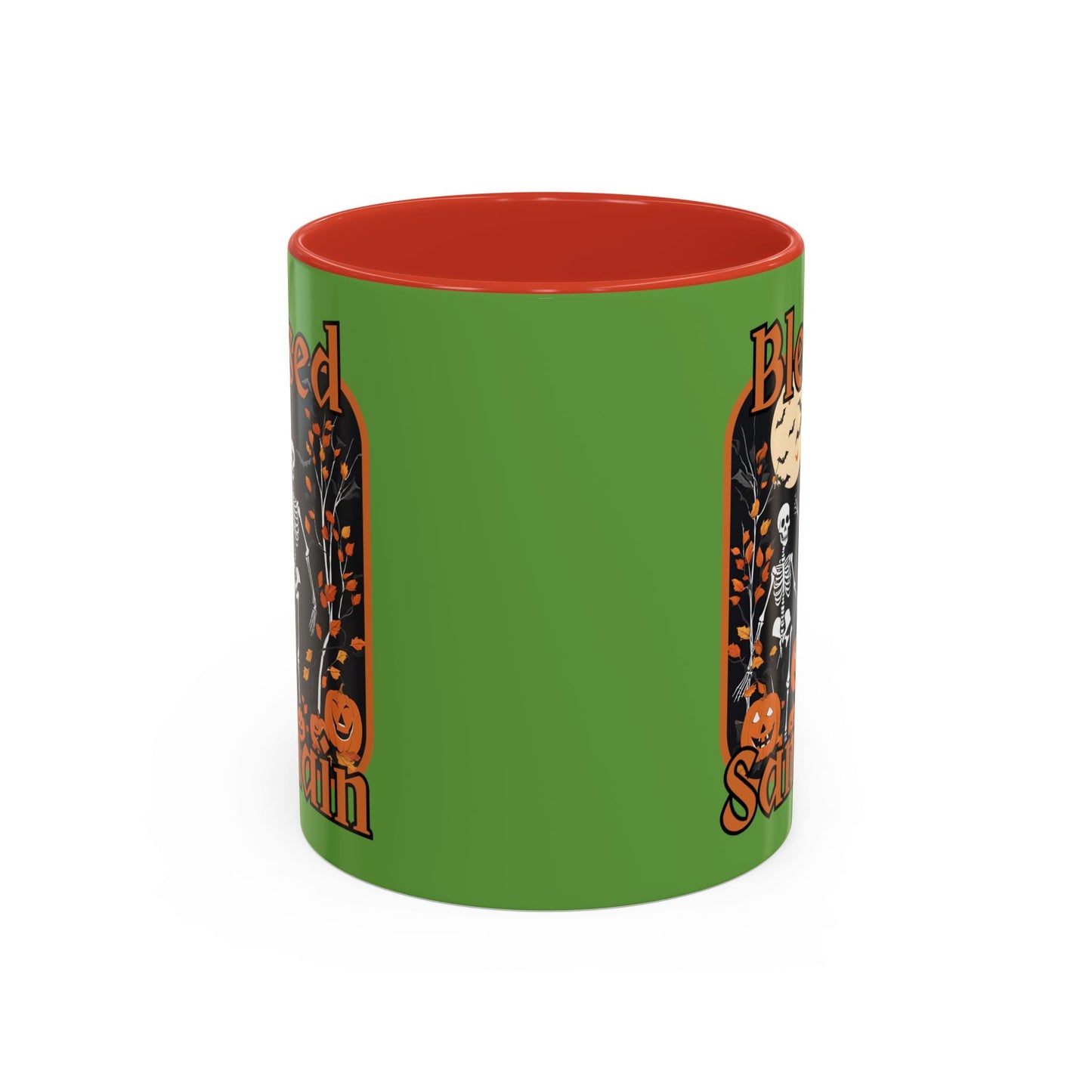 Spooktacular Skeletons of Samhain Accent Mug by cypherpunkgear – cypherpunkgear.com | Cypherpunk Merch