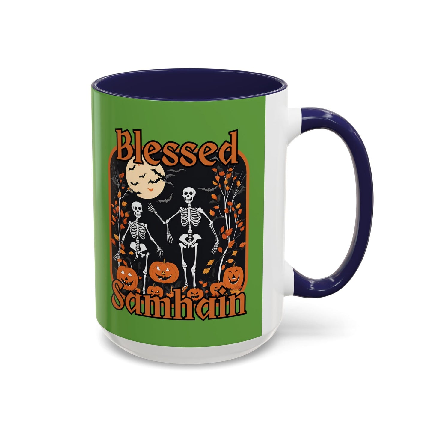 Spooktacular Skeletons of Samhain Accent Mug by cypherpunkgear – cypherpunkgear.com | Cypherpunk Merch