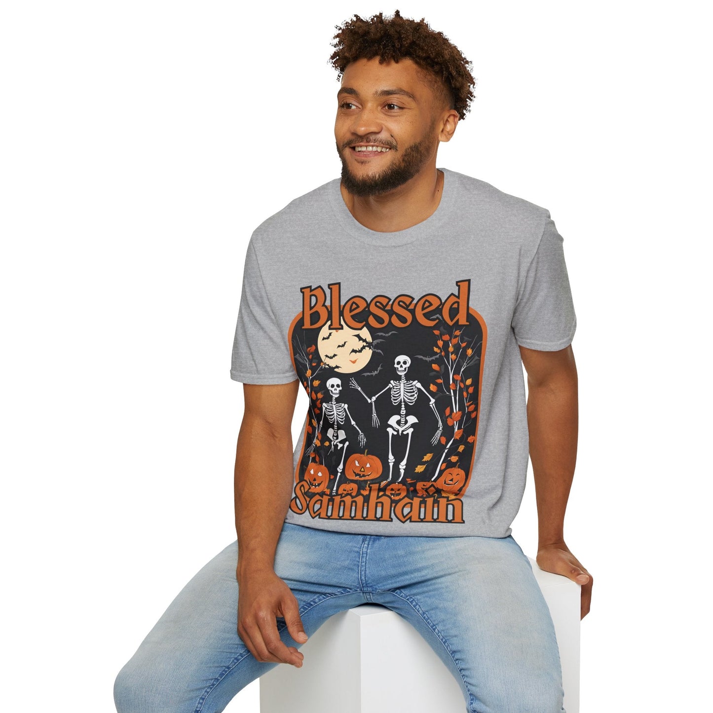 Spooktacular Skeletons of Samhain LTcolors Unisex T-Shirt by cypherpunkgear – cypherpunkgear.com | Cypherpunk Merch