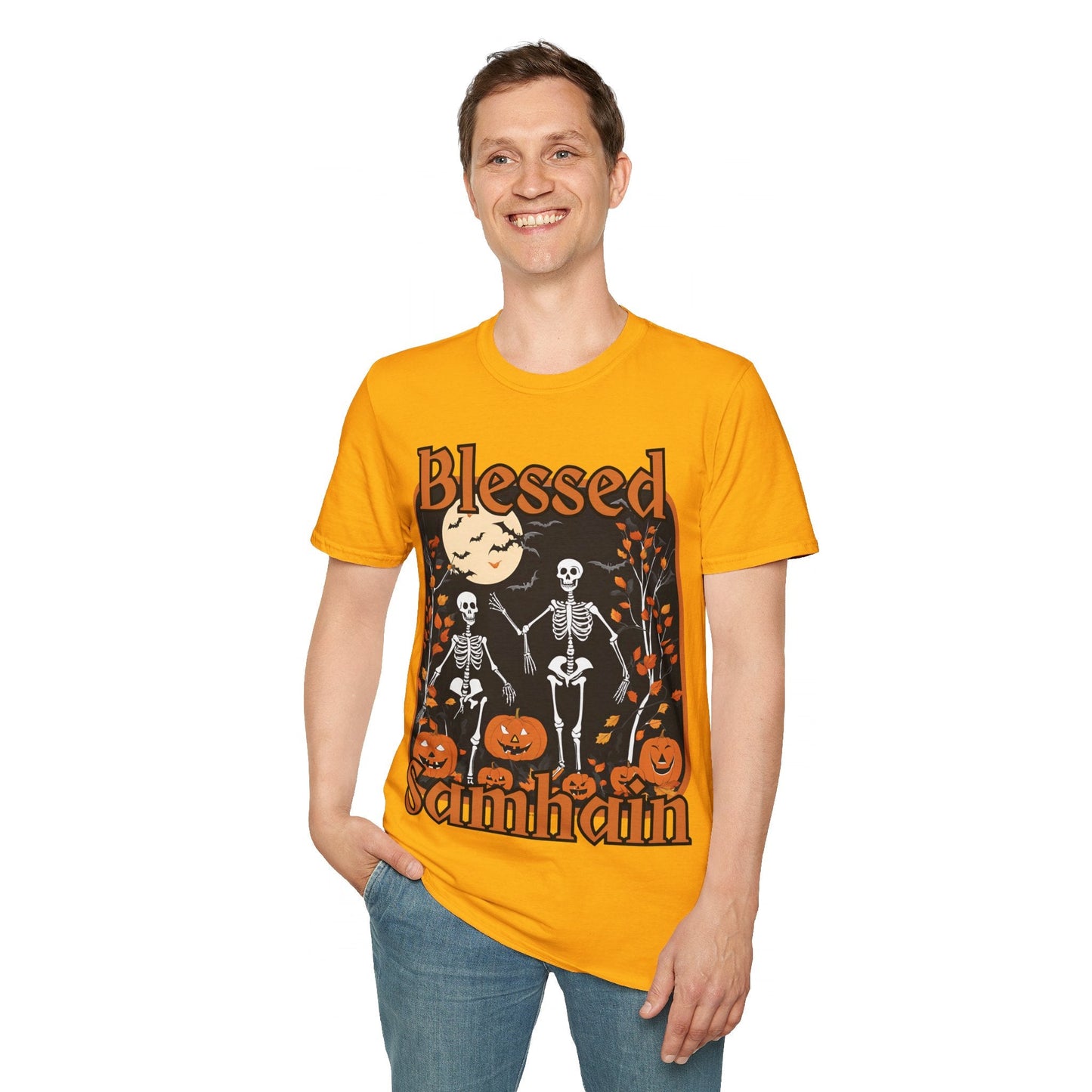 Spooktacular Skeletons of Samhain LTcolors Unisex T-Shirt by cypherpunkgear – cypherpunkgear.com | Cypherpunk Merch