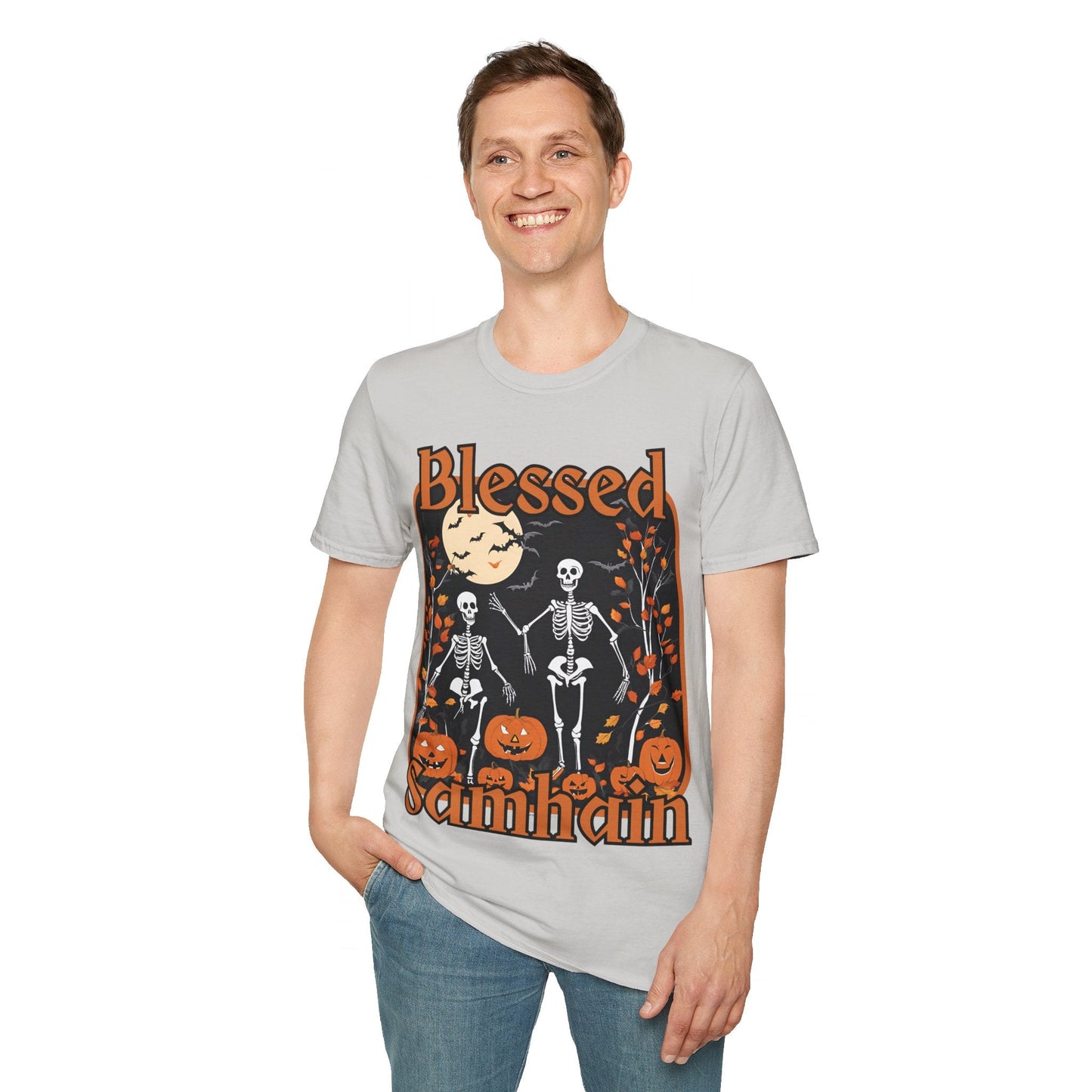 Spooktacular Skeletons of Samhain LTcolors Unisex T-Shirt by cypherpunkgear – cypherpunkgear.com | Cypherpunk Merch