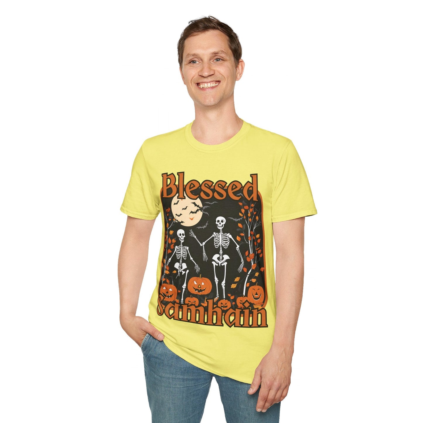 Spooktacular Skeletons of Samhain LTcolors Unisex T-Shirt by cypherpunkgear – cypherpunkgear.com | Cypherpunk Merch