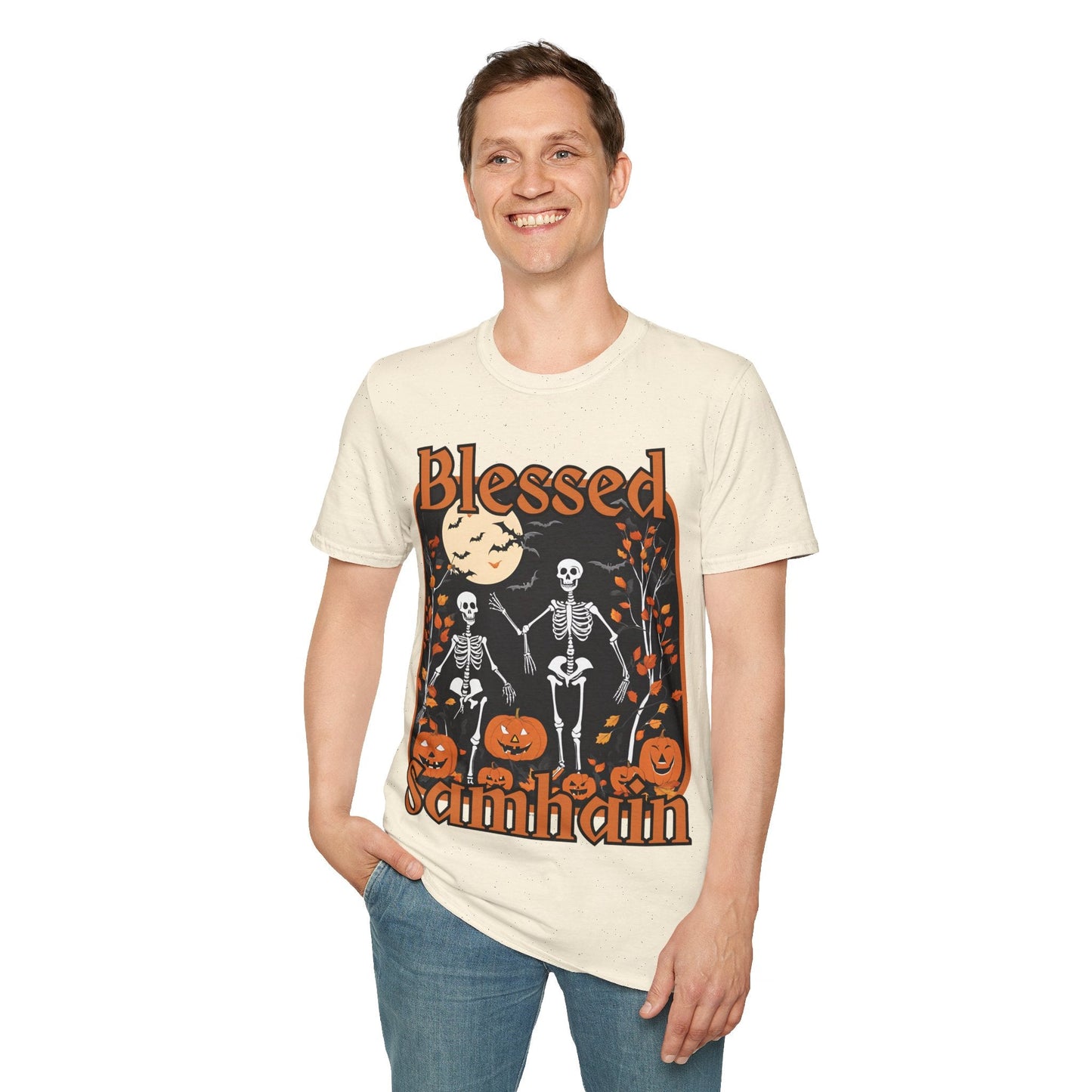 Spooktacular Skeletons of Samhain LTcolors Unisex T-Shirt by cypherpunkgear – cypherpunkgear.com | Cypherpunk Merch