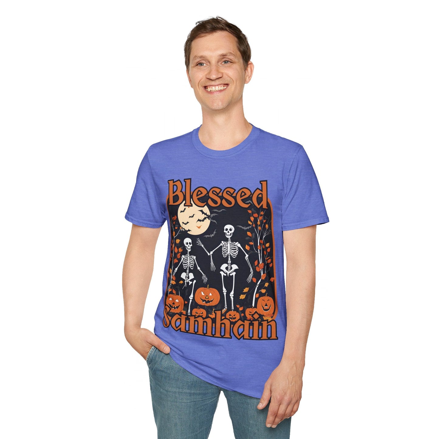 Spooktacular Skeletons of Samhain LTcolors Unisex T-Shirt by cypherpunkgear – cypherpunkgear.com | Cypherpunk Merch