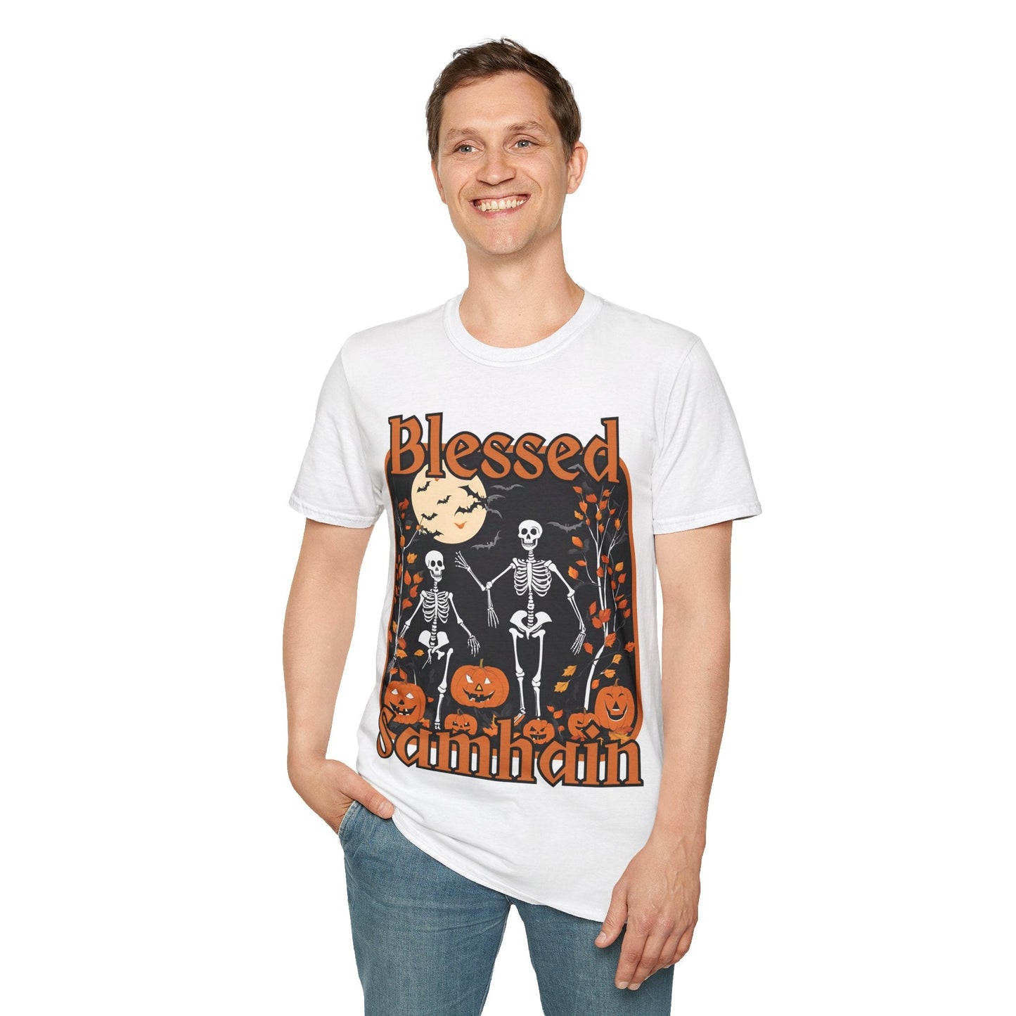 Spooktacular Skeletons of Samhain LTcolors Unisex T-Shirt by cypherpunkgear – cypherpunkgear.com | Cypherpunk Merch
