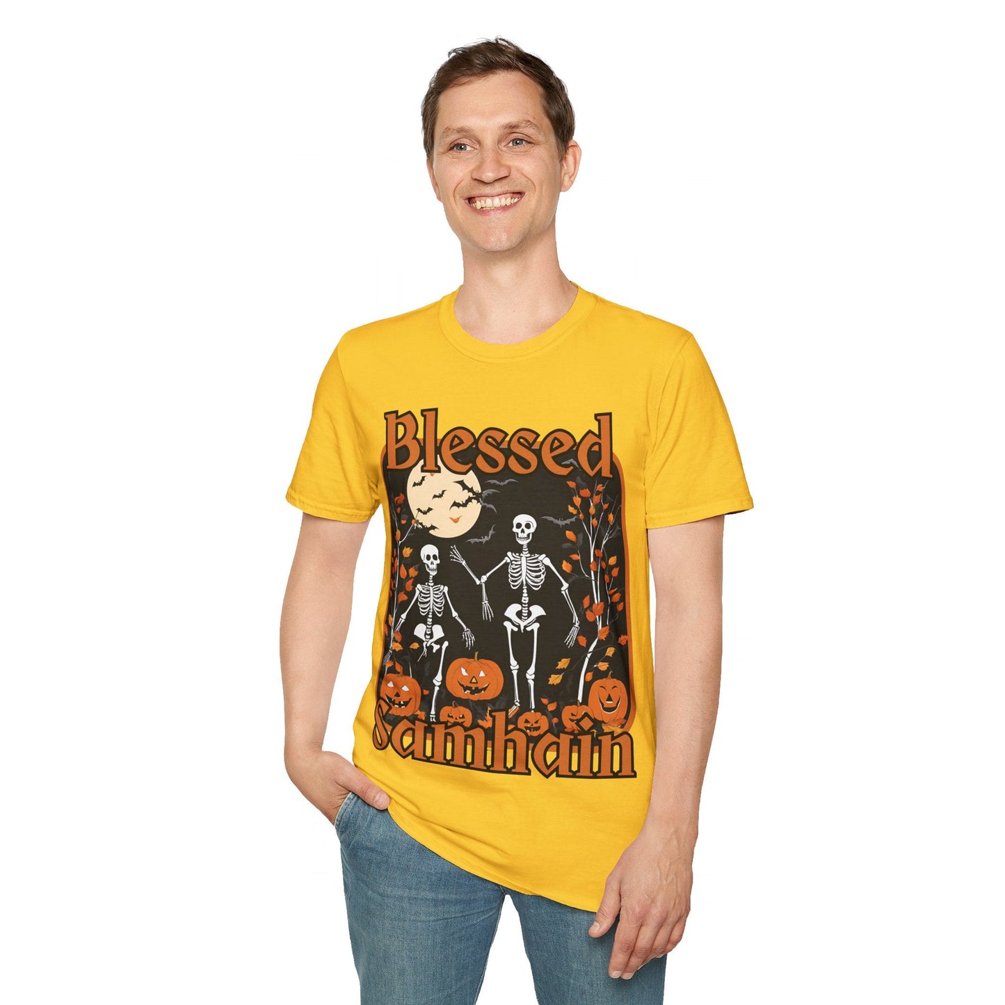 Spooktacular Skeletons of Samhain LTcolors Unisex T-Shirt by cypherpunkgear – cypherpunkgear.com | Cypherpunk Merch