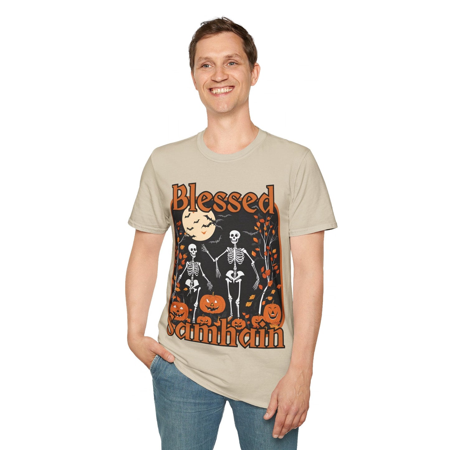 Spooktacular Skeletons of Samhain LTcolors Unisex T-Shirt by cypherpunkgear – cypherpunkgear.com | Cypherpunk Merch