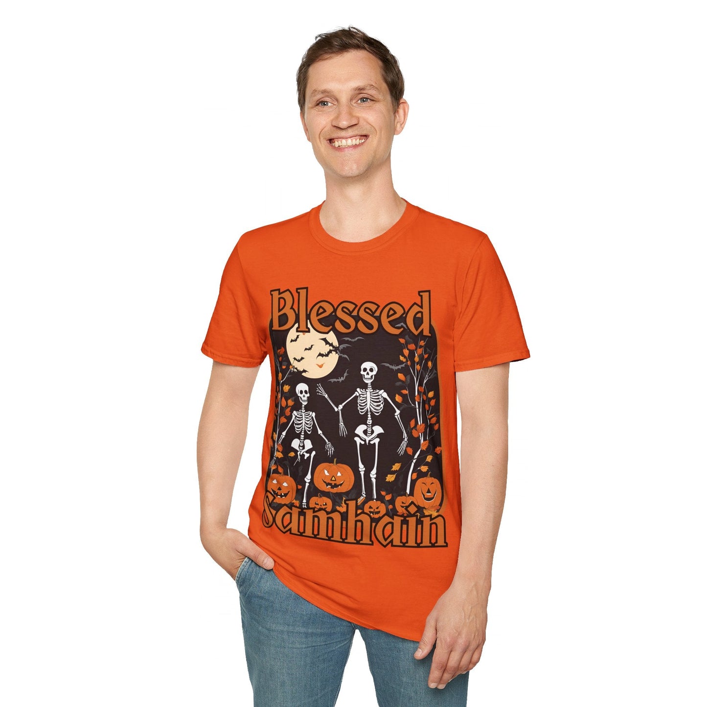 Spooktacular Skeletons of Samhain LTcolors Unisex T-Shirt by cypherpunkgear – cypherpunkgear.com | Cypherpunk Merch