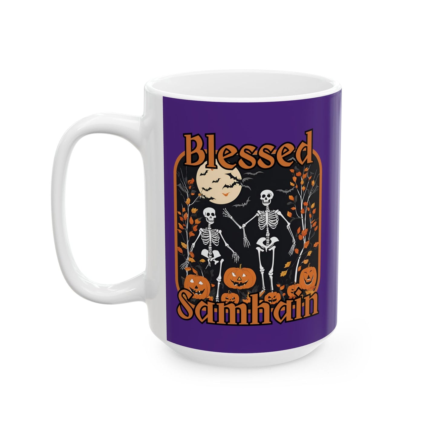 Spooktacular Skeletons of Samhain Purple Mug by cypherpunkgear – cypherpunkgear.com | Cypherpunk Merch