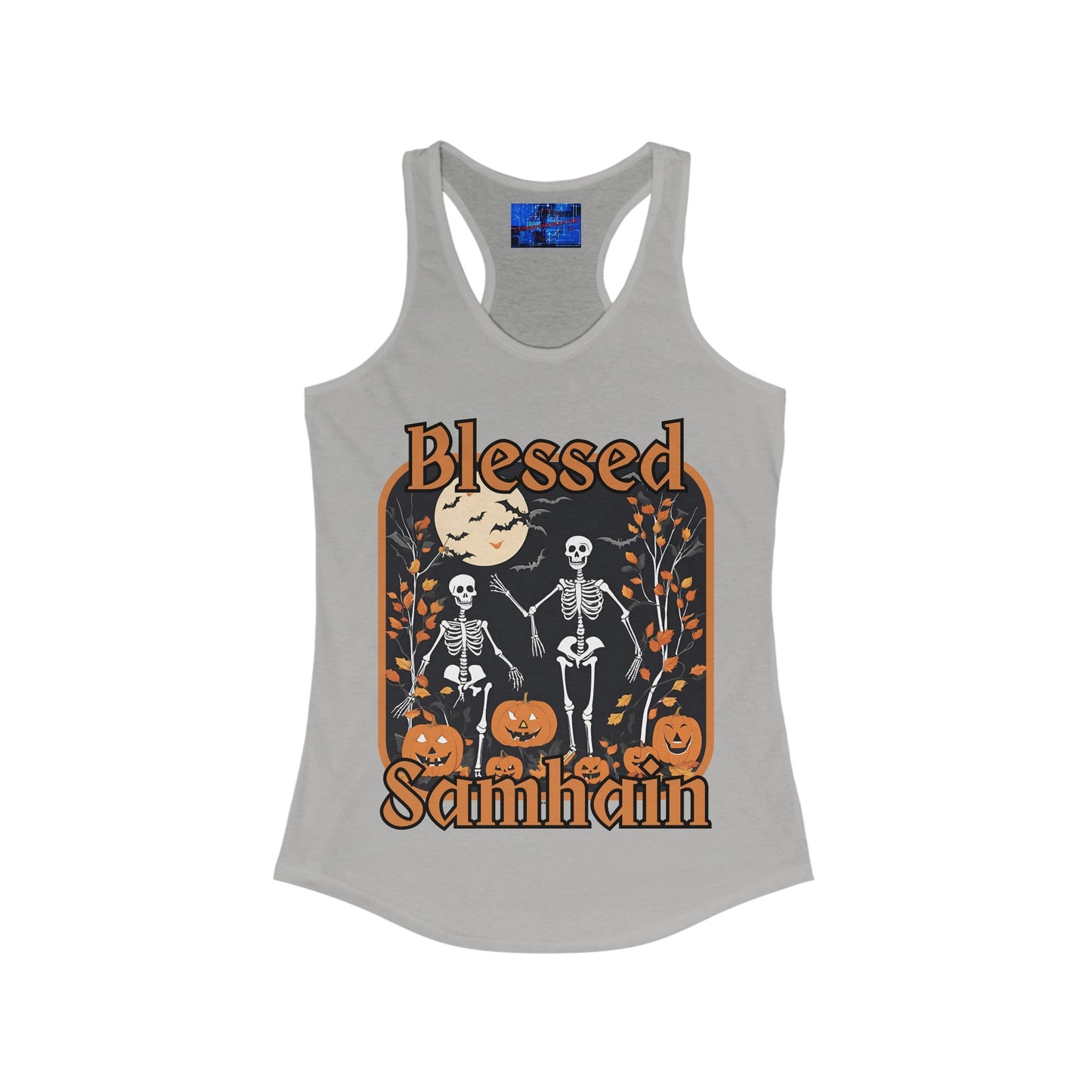 Spooktacular Skeletons of Samhain Women's Racerback Tank Top by cypherpunkgear – cypherpunkgear.com | Cypherpunk Merch